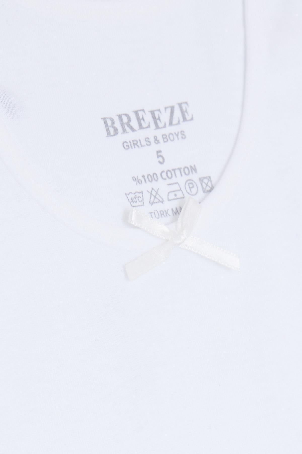 Breeze Kız Çocuk Kalın Askılı Atlet Fiyonklu Beyaz (5-13 Yaş)