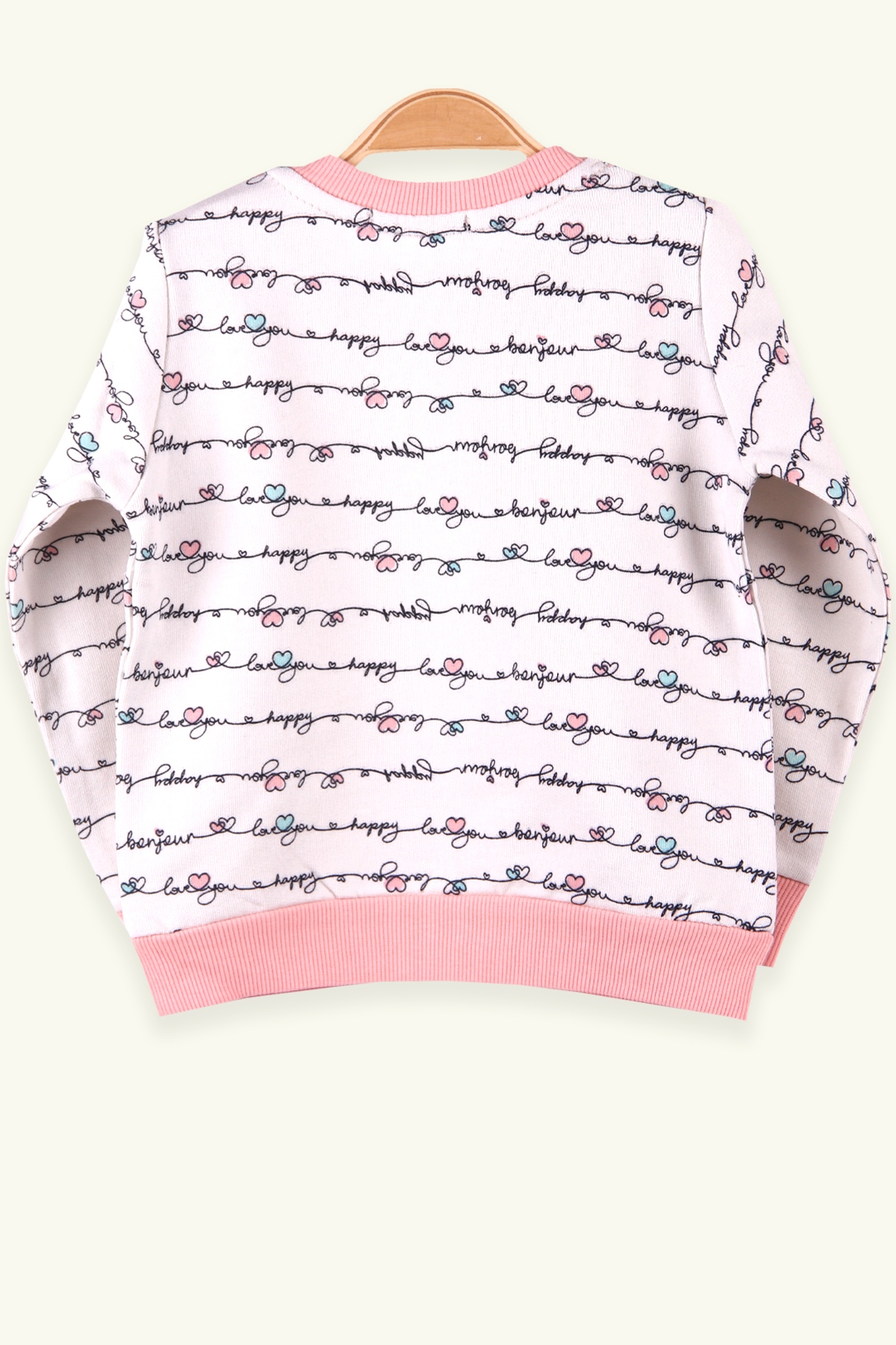 Breeze Kız Çocuk Kalpli Sweatshirt Somon (1.5-5 Yaş)