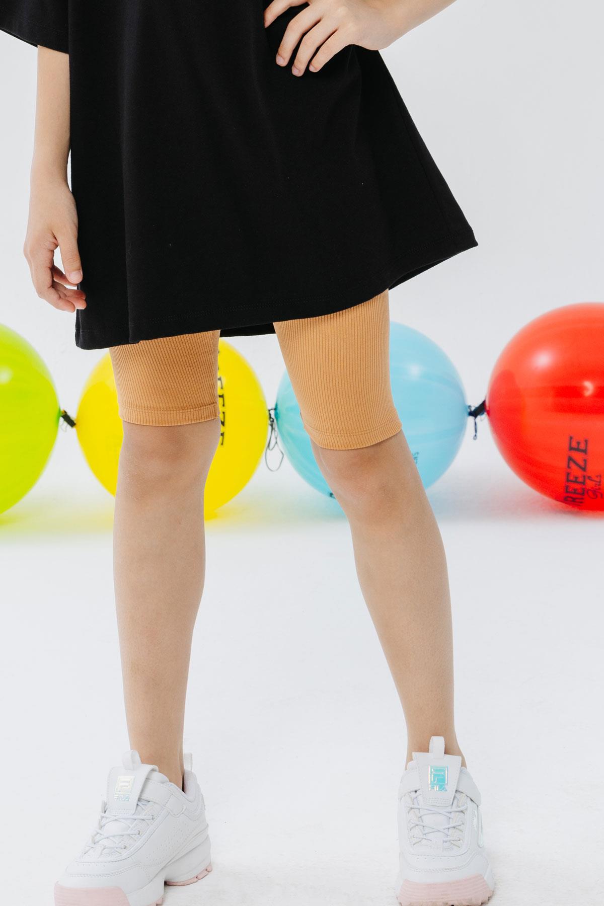 Breeze Kız Çocuk Kapri Tayt Armalı Taşlı Açık Kahverengi (9-14 Yaş)