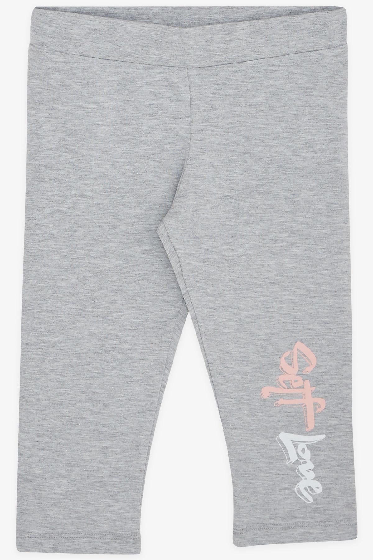 Breeze Kız Çocuk Kapri Taytlı Crop Takım Simli Ayıcık Baskılı Somon (6-10 Yaş)