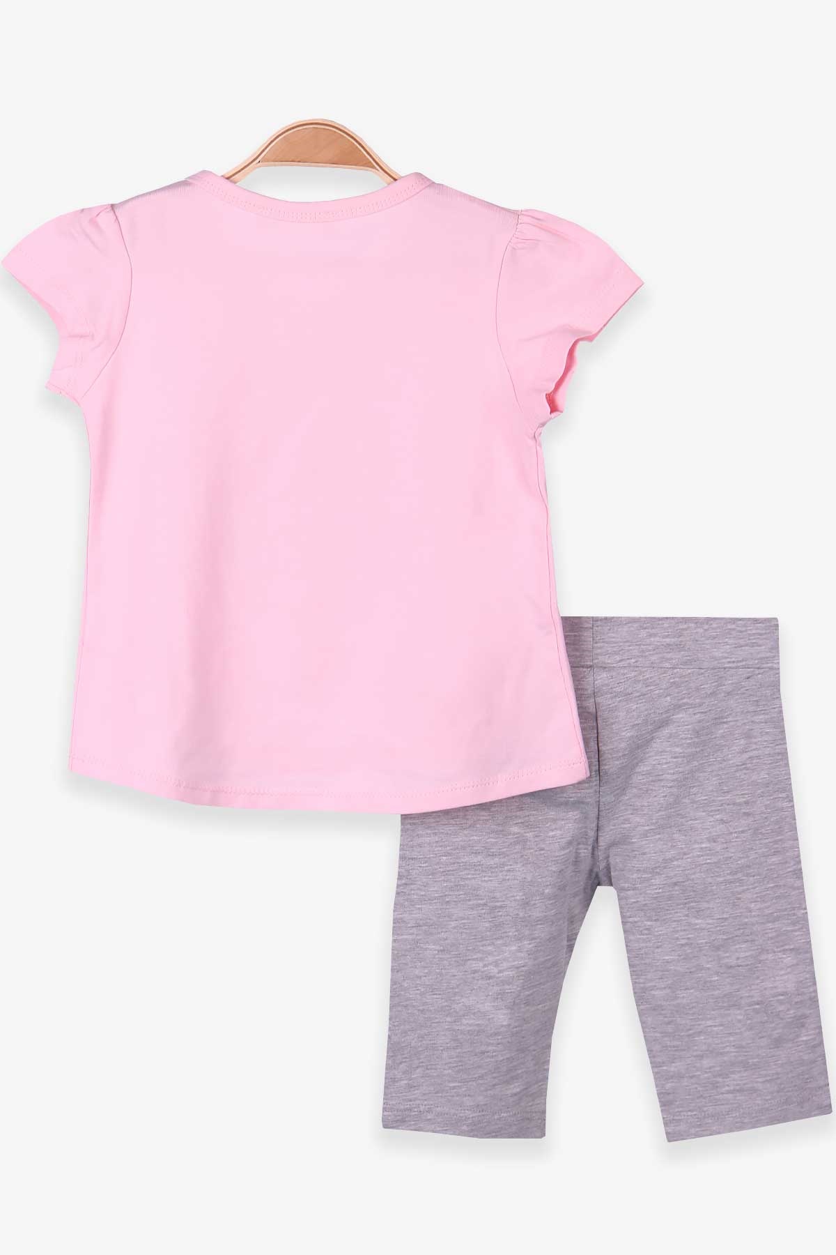 Breeze Kız Çocuk Kapri Taytlı Takım Baskılı Pudra (1.5-5 Yaş)