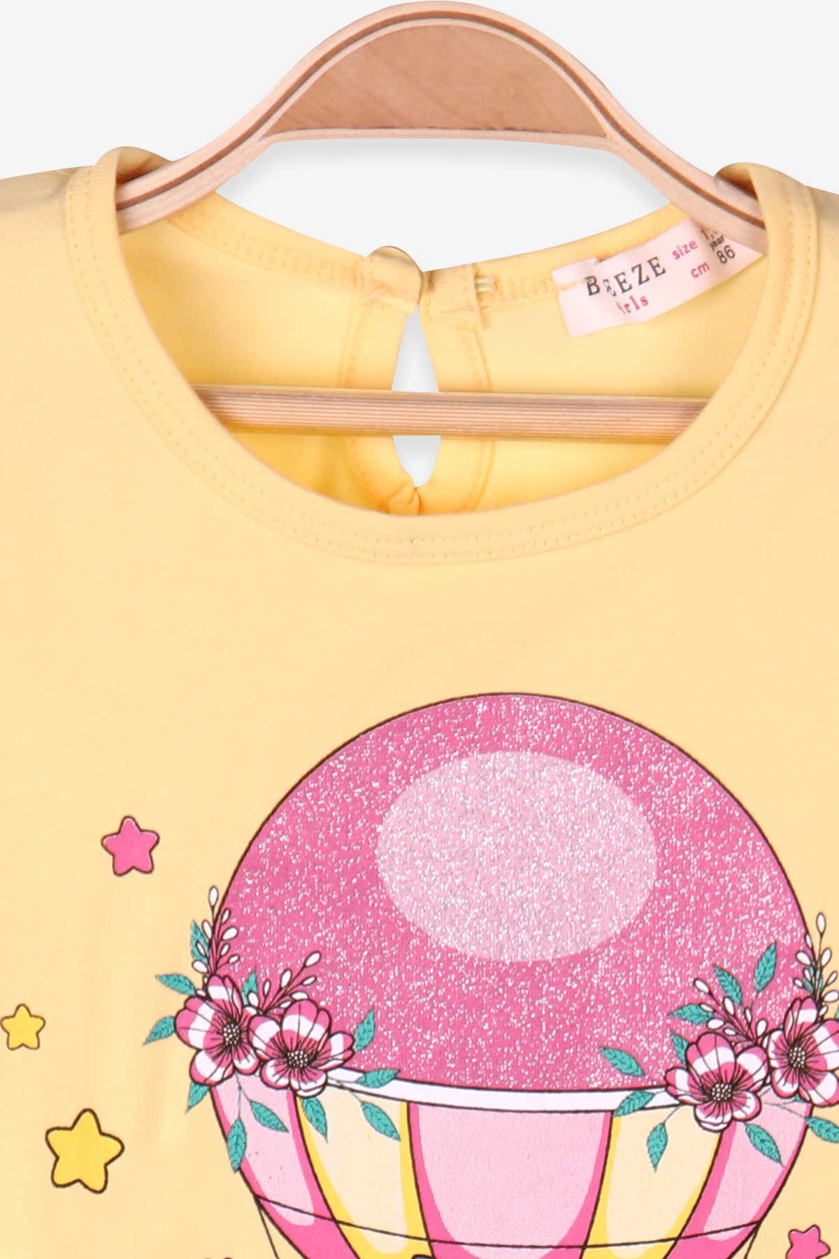 Breeze Kız Çocuk Kapri Taytlı Takım Balon Baskılı Sarı (1.5-5 Yaş)