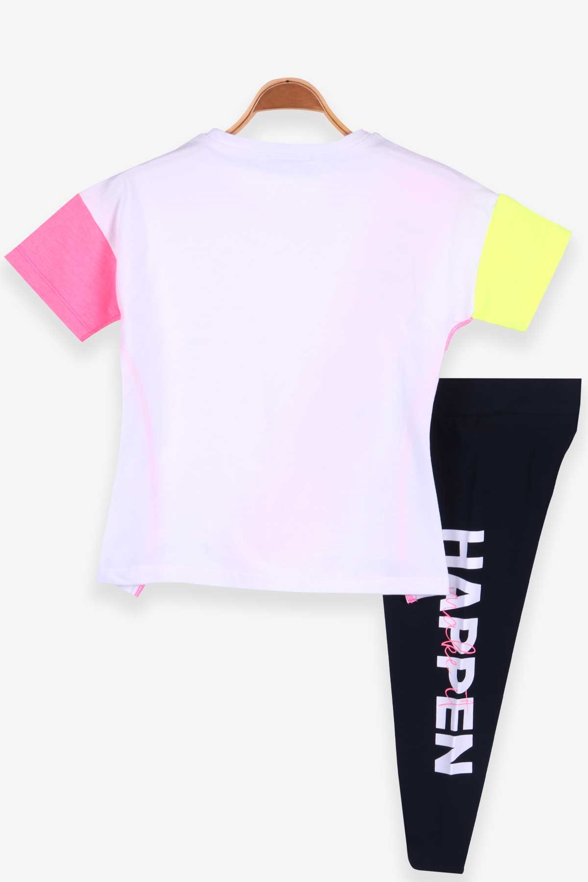 Breeze Kız Çocuk Kapri Taytlı Takım Baskılı Beyaz (6-12 Yaş)