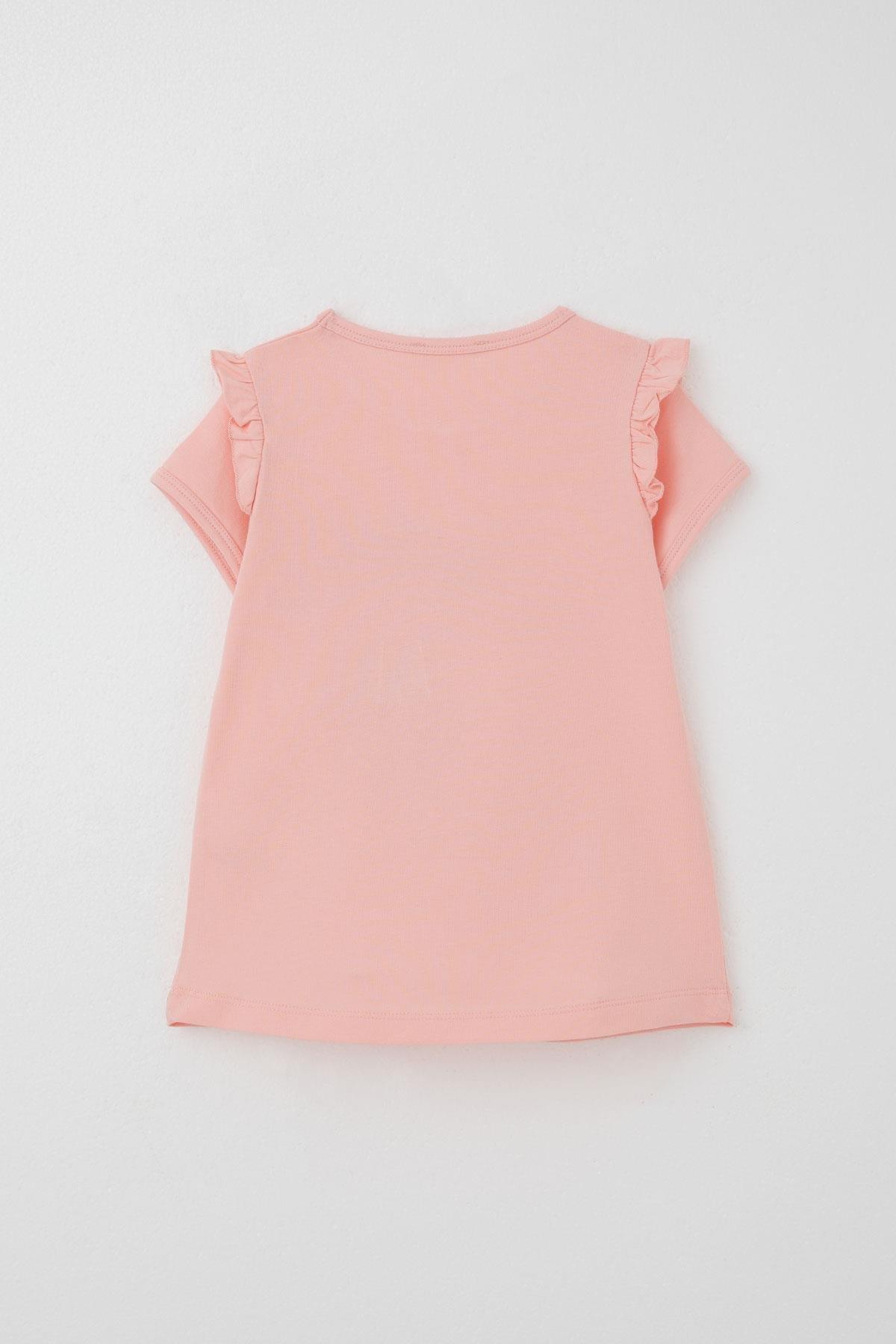 Breeze Kız Çocuk Kapri Taytlı Takım Çiftçi Kız Baskılı Somon (1-4 Yaş)