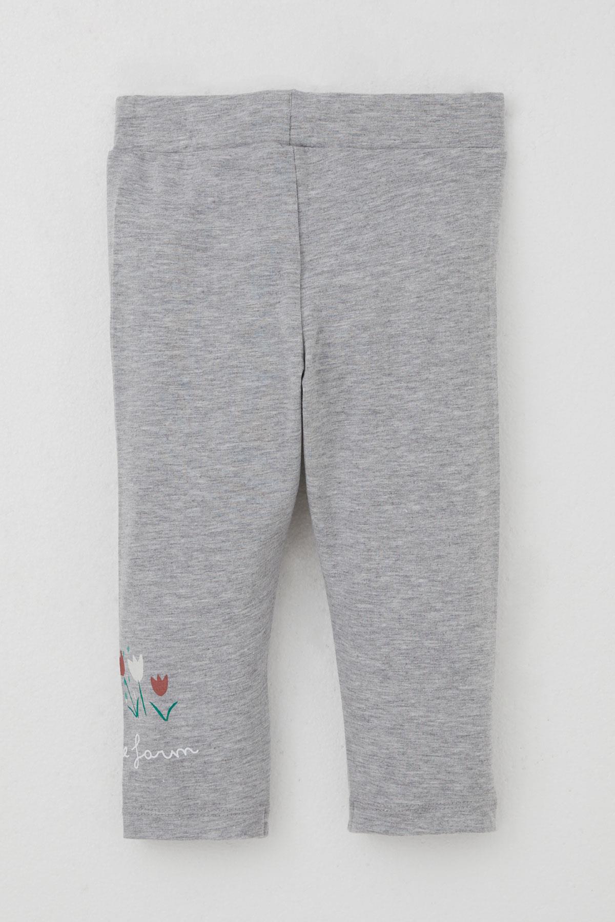 Breeze Kız Çocuk Kapri Taytlı Takım Çiftçi Kız Baskılı Pembe (1-4 Yaş)