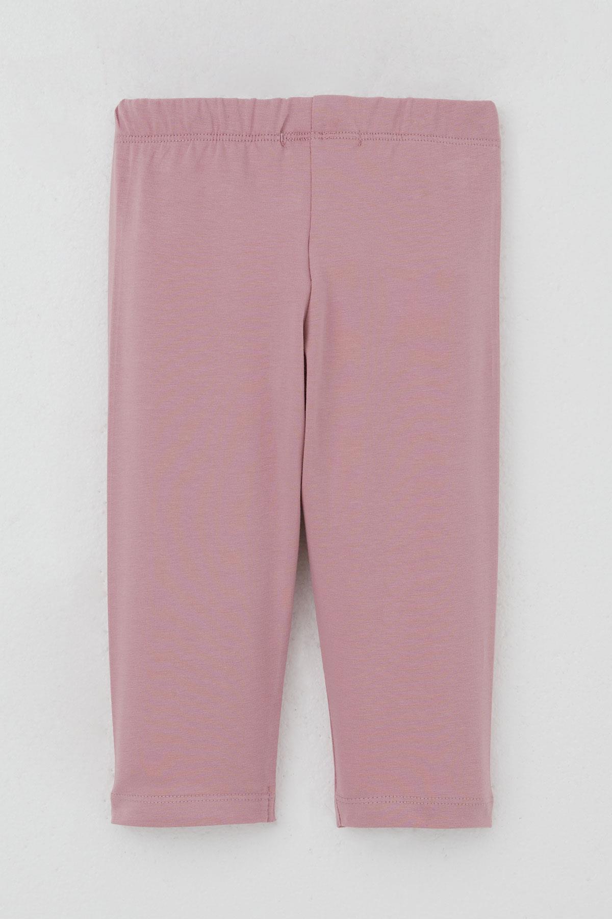 Breeze Kız Çocuk Kapri Taytlı Takım Çiçekli Kız Baskılı Pembe (1.5-5 Yaş)