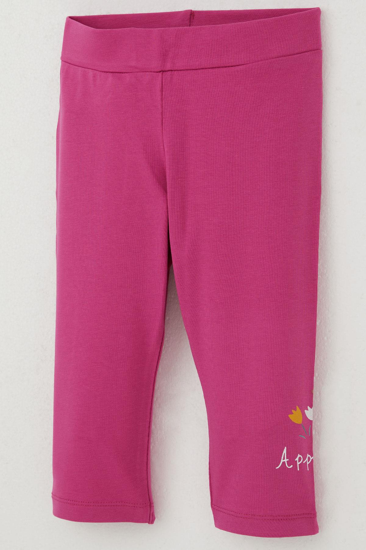 Breeze Kız Çocuk Kapri Taytlı Takım Çifti Kız Baskılı Açık Gri Melanj (1-4 Yaş)