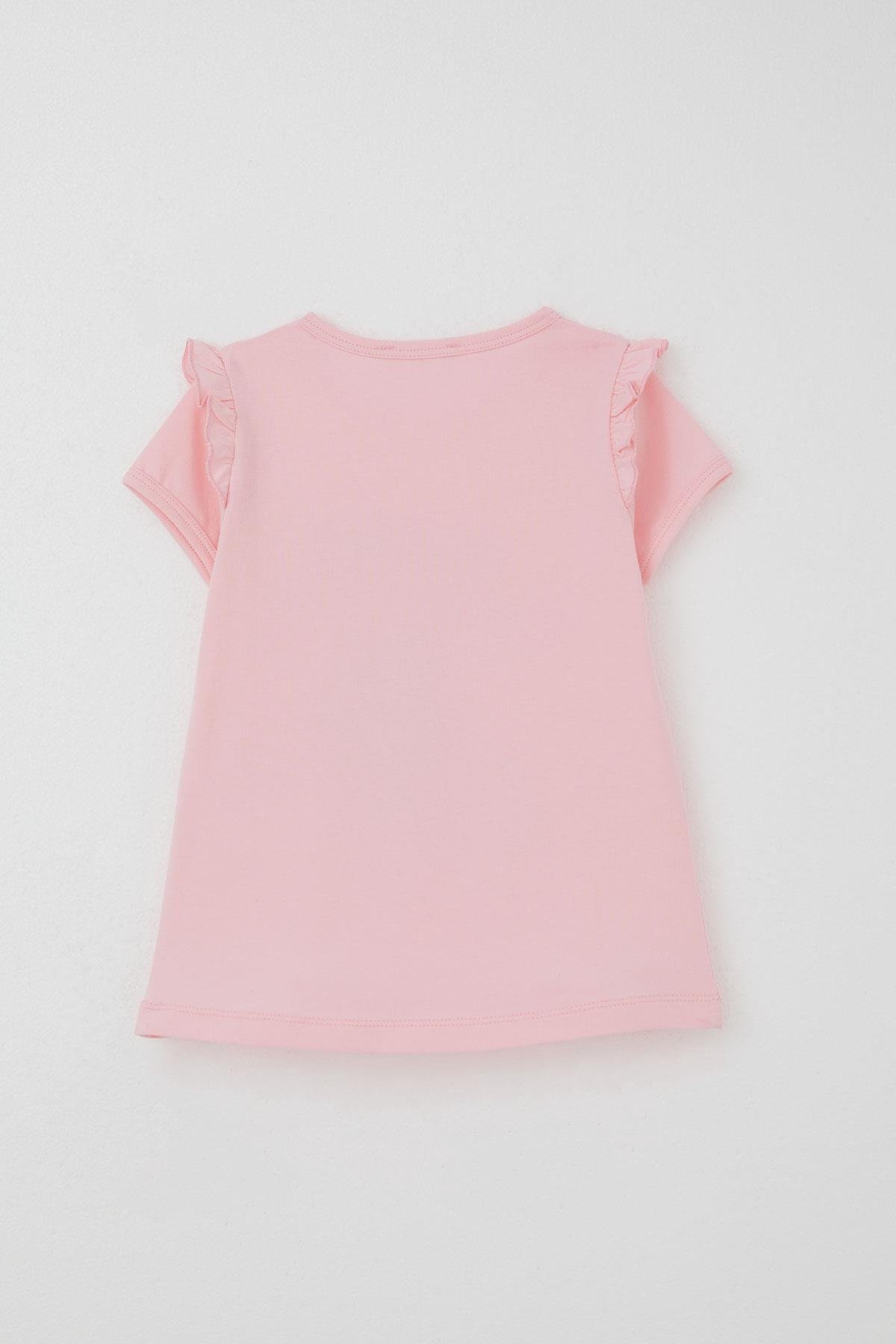 Breeze Kız Çocuk Kapri Taytlı Takım Çiftçi Kız Baskılı Pembe (1-4 Yaş)