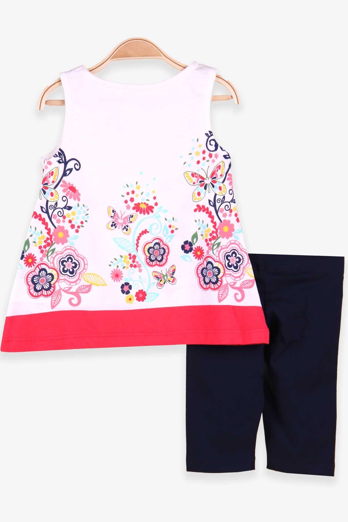 Breeze Kız Çocuk Kapri Taytlı Takım Desenli Ekru (1-4 Yaş)