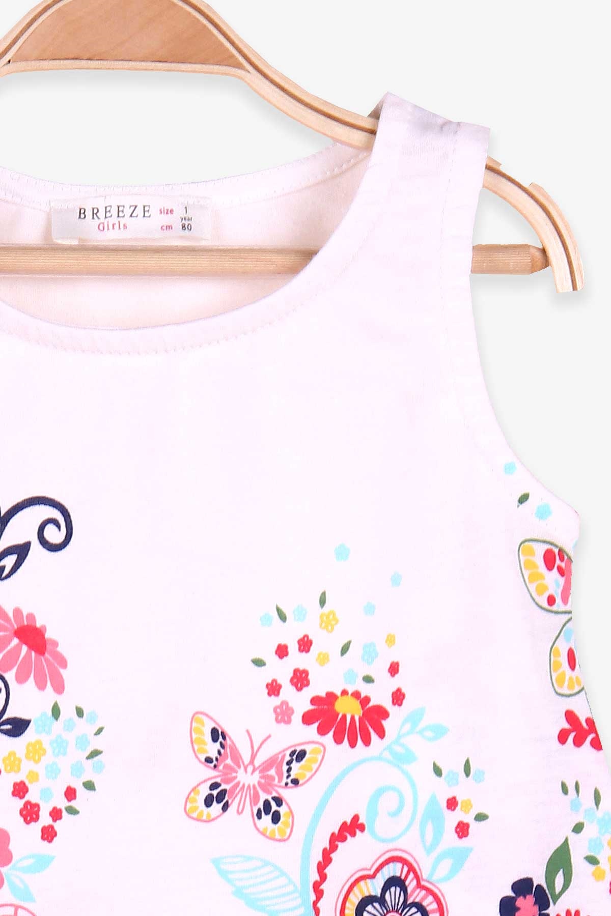 Breeze Kız Çocuk Kapri Taytlı Takım Desenli Ekru (1-4 Yaş)