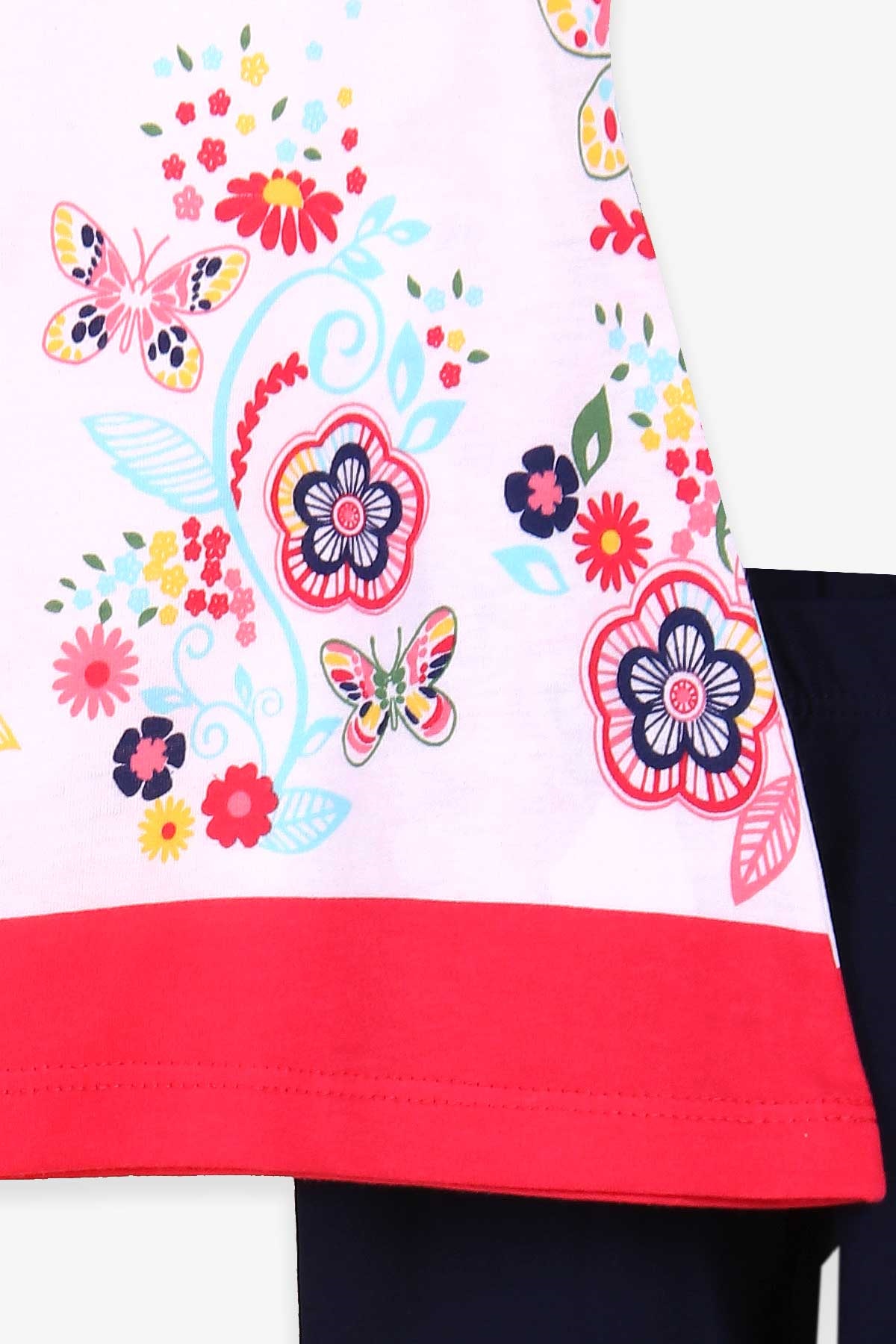 Breeze Kız Çocuk Kapri Taytlı Takım Desenli Ekru (1-4 Yaş)