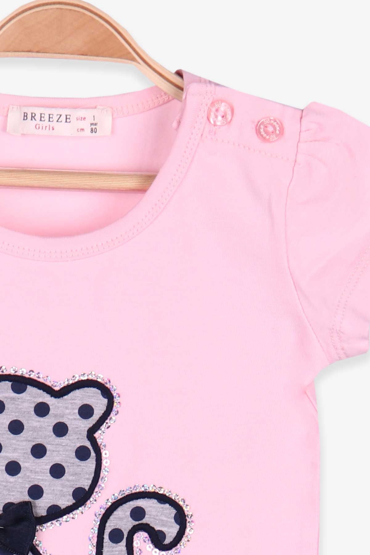 Breeze Kız Çocuk Kapri Taytlı Takım Kedili Pudra (1-4 Yaş)