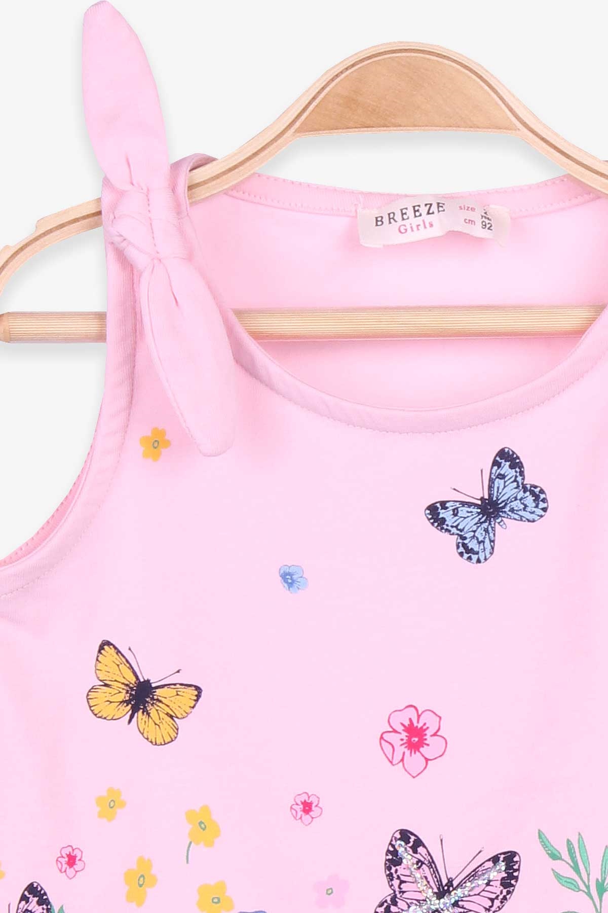 Breeze Kız Çocuk Kapri Taytlı Takım Kelebekli Pudra (2 Yaş)