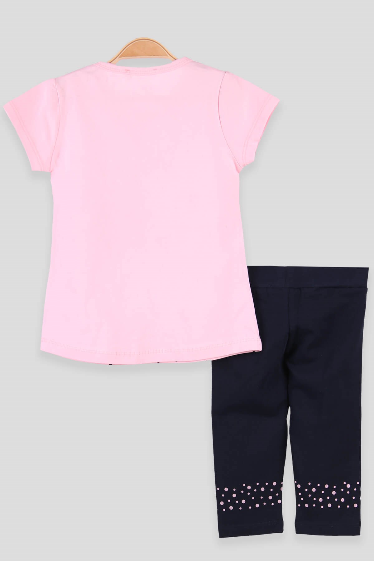 Breeze Kız Çocuk Kapri Taytlı Takım Kedisi Pullu Fiyonklu  Pembe (2-6 Yaş)