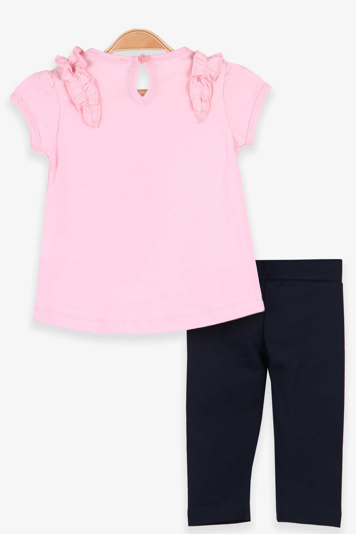 Breeze Kız Çocuk Kapri Taytlı Takım Kız Pul İşlemeli  Pembe (1-3 Yaş)