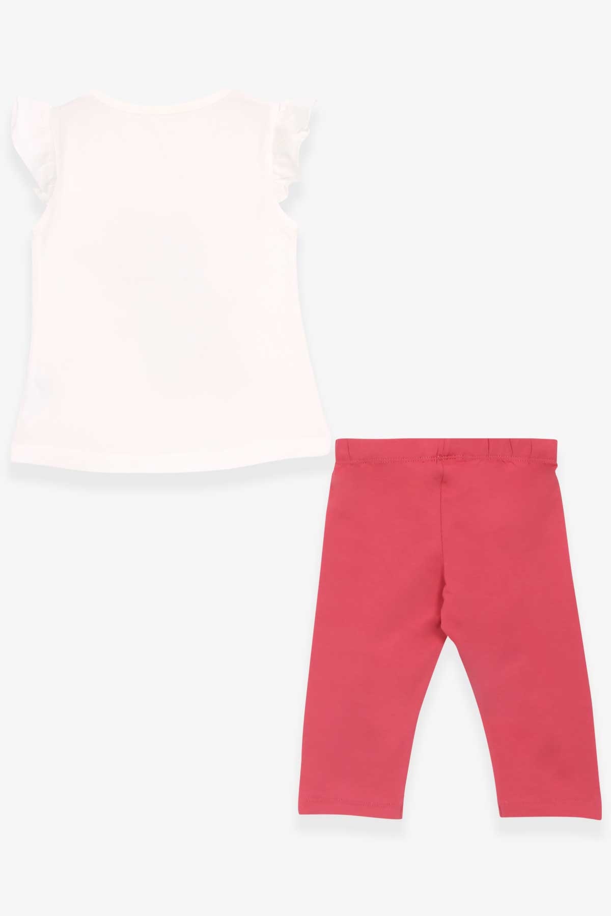 Breeze Kız Çocuk Kapri Taytlı Takım Kız Baskılı Ekru (1.5-5 Yaş)