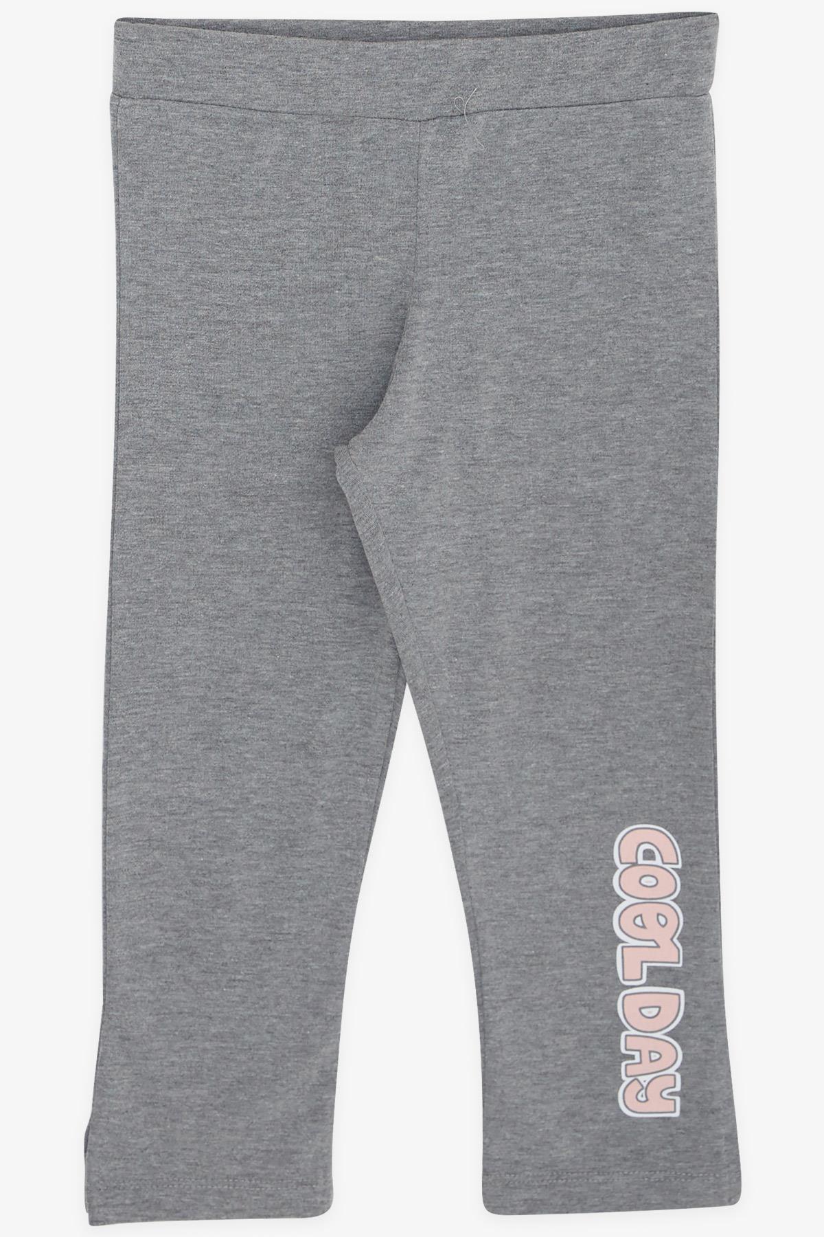 Breeze Kız Çocuk Kapri Taytlı Takım Pullu Simli Yazı Baskılı Somon (5-10 Yaş)