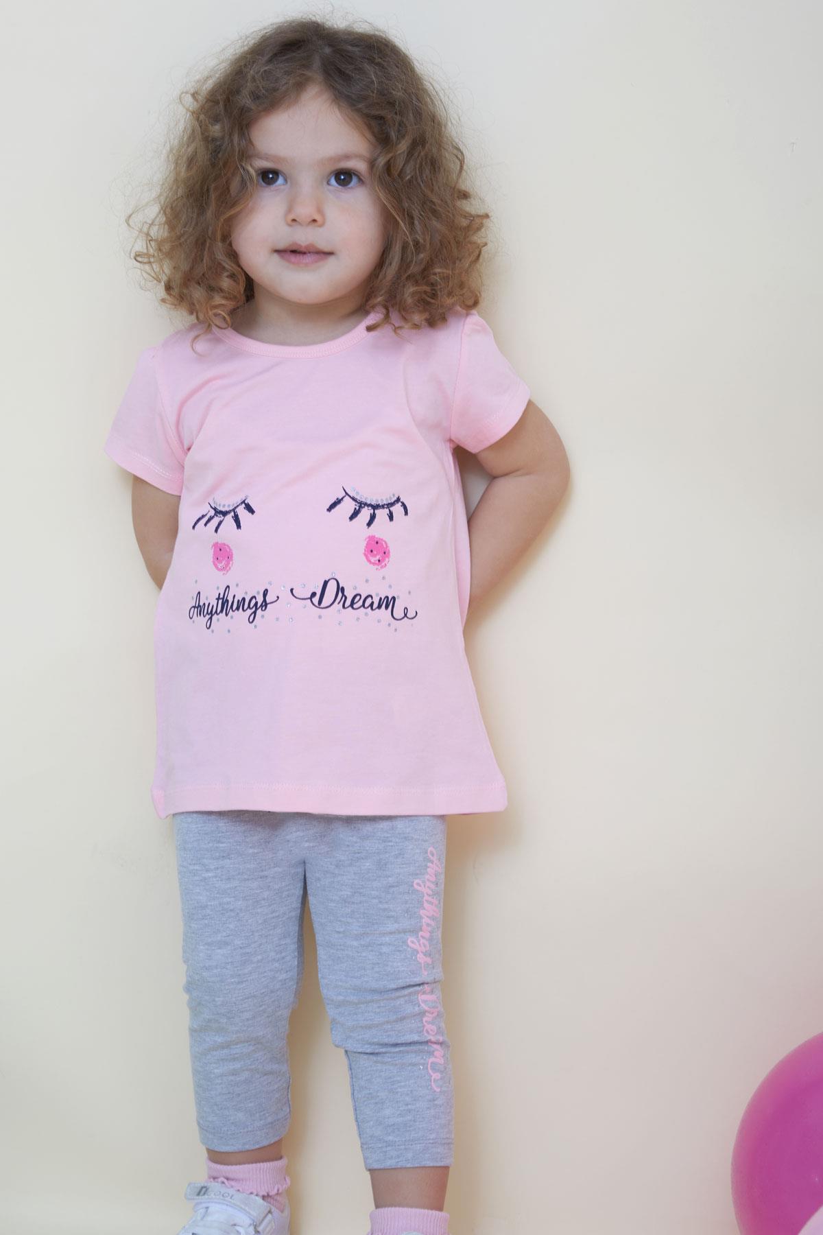 Breeze Kız Çocuk Kapri Taytlı Takım Rüya Temalı Pembe (1-4 Yaş)