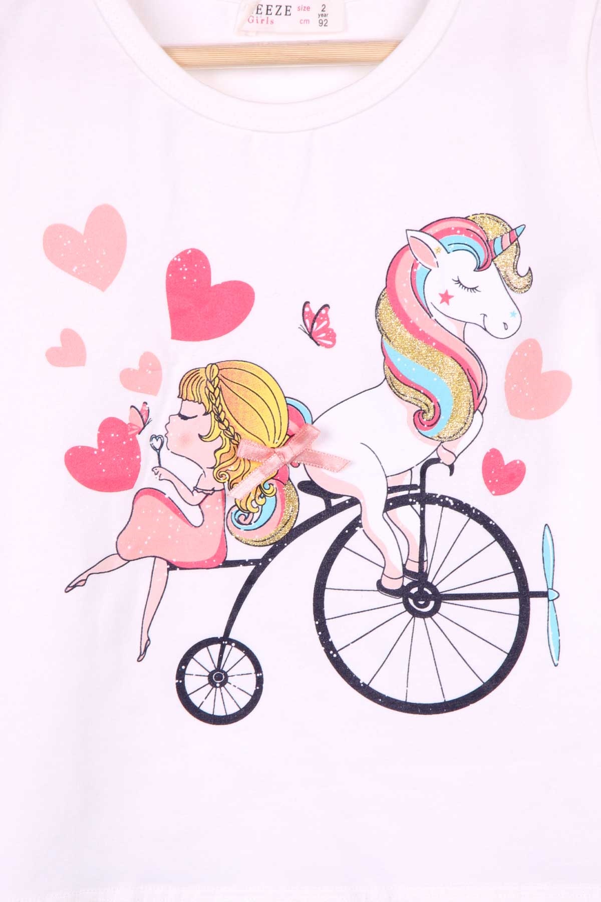 Breeze Kız Çocuk Kapri Taytlı Takım Unicorn Ekru (2-6 Yaş)
