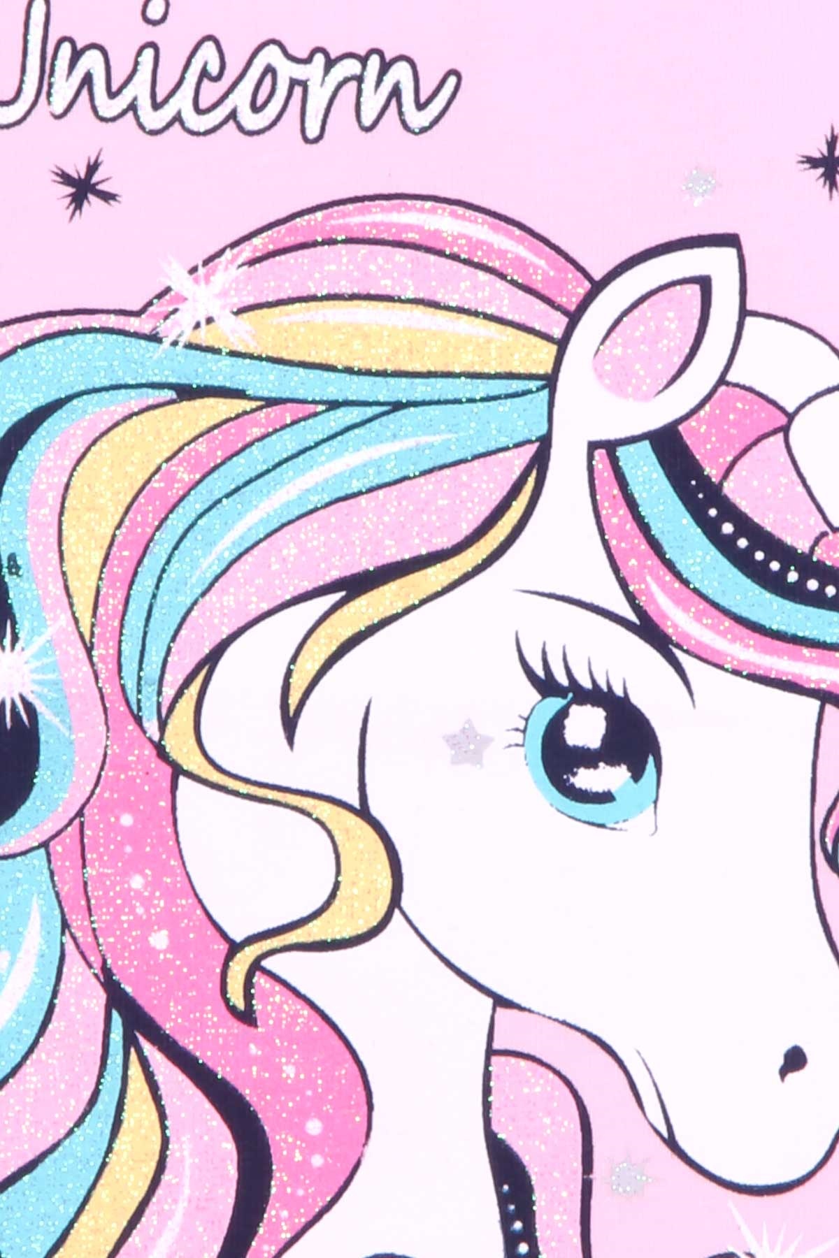 Breeze Kız Çocuk Kapri Taytlı Takım Unicorn Pudra (2-6 Yaş)