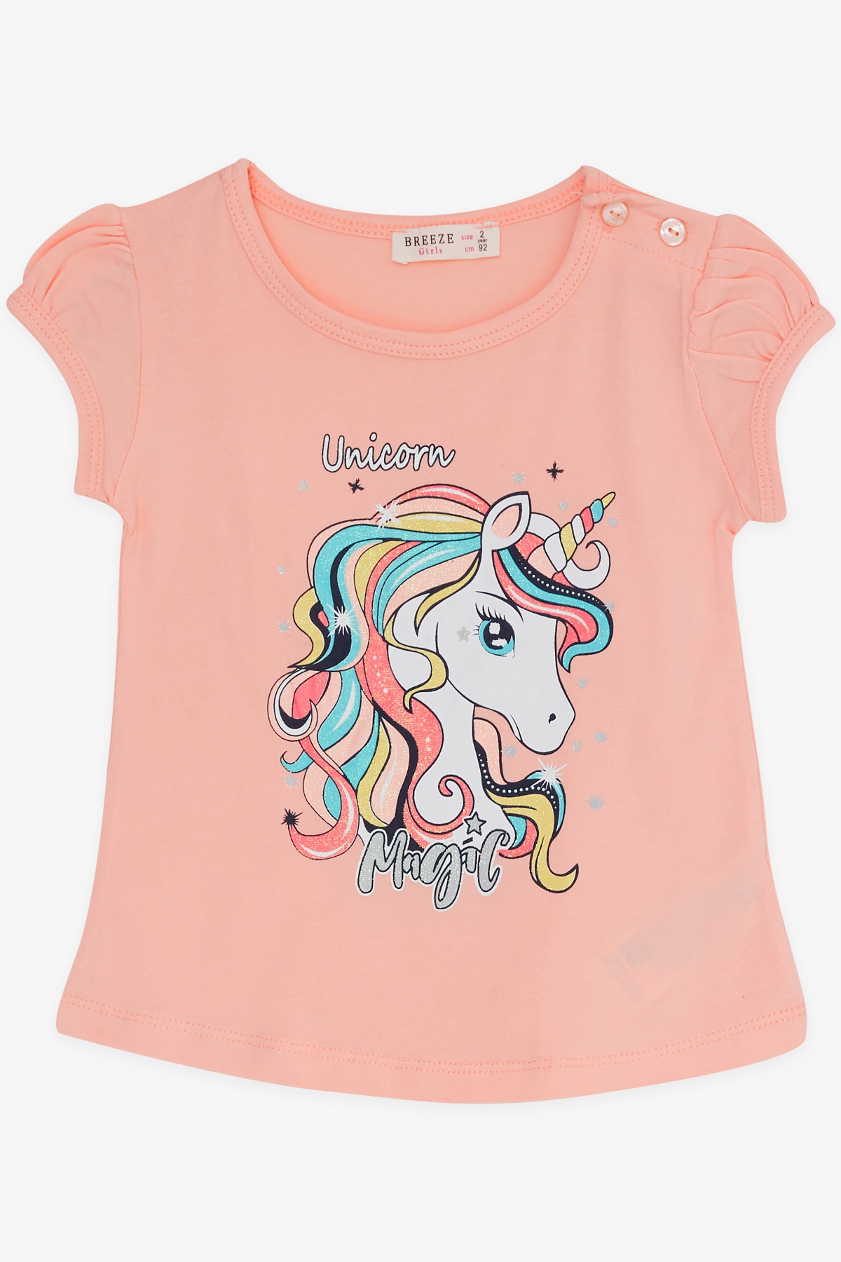 Breeze Kız Çocuk Kapri Taytlı Takım Unicorn Somon (2-6 Yaş)
