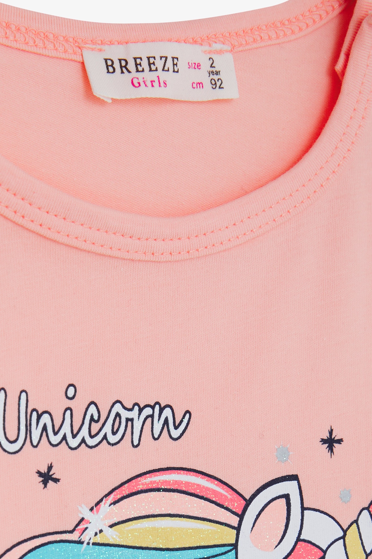 Breeze Kız Çocuk Kapri Taytlı Takım Unicorn Somon (2-6 Yaş)