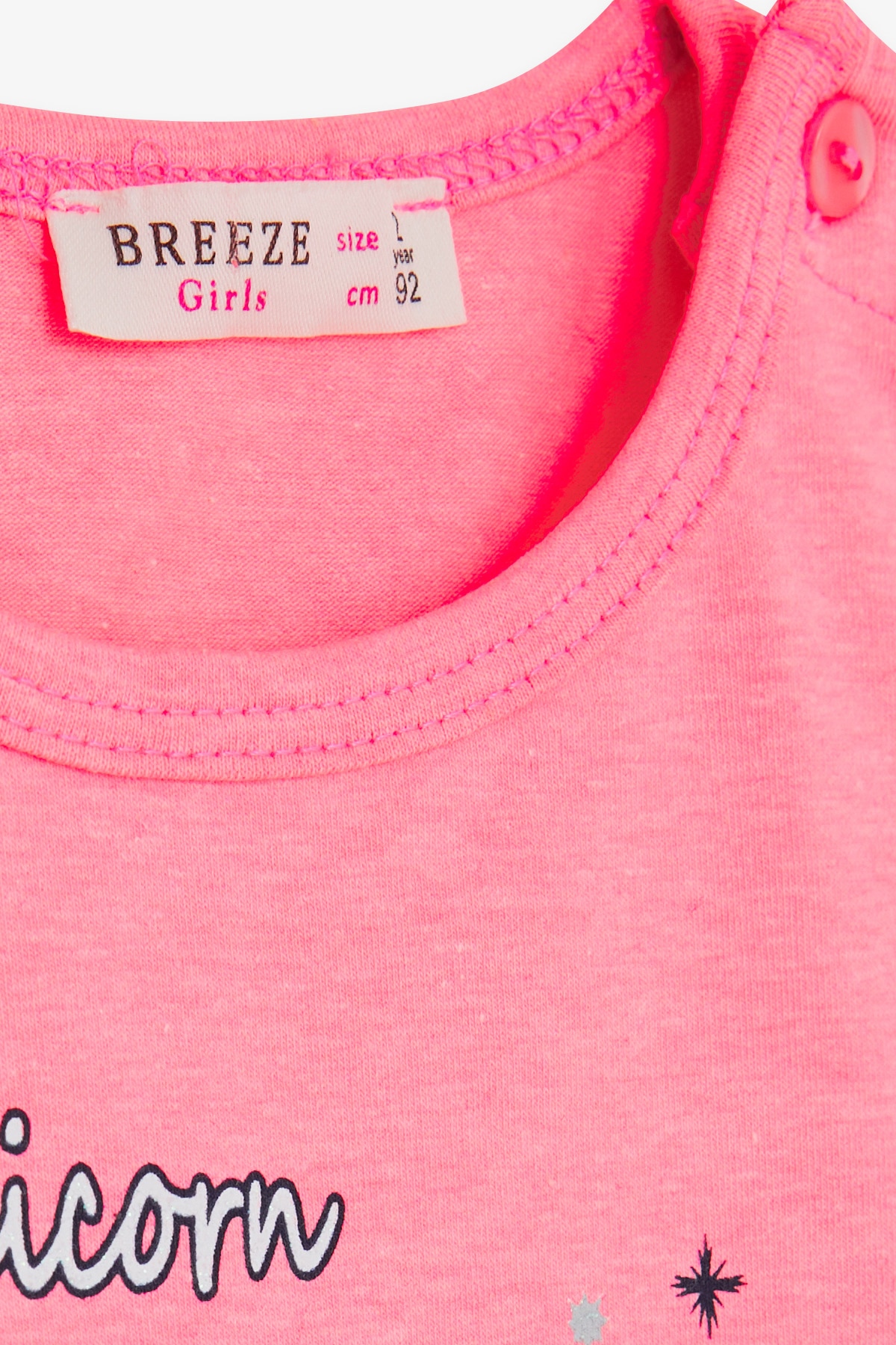 Breeze Kız Çocuk Kapri Taytlı Takım Unicorn Neon Pembe (2-6 Yaş)