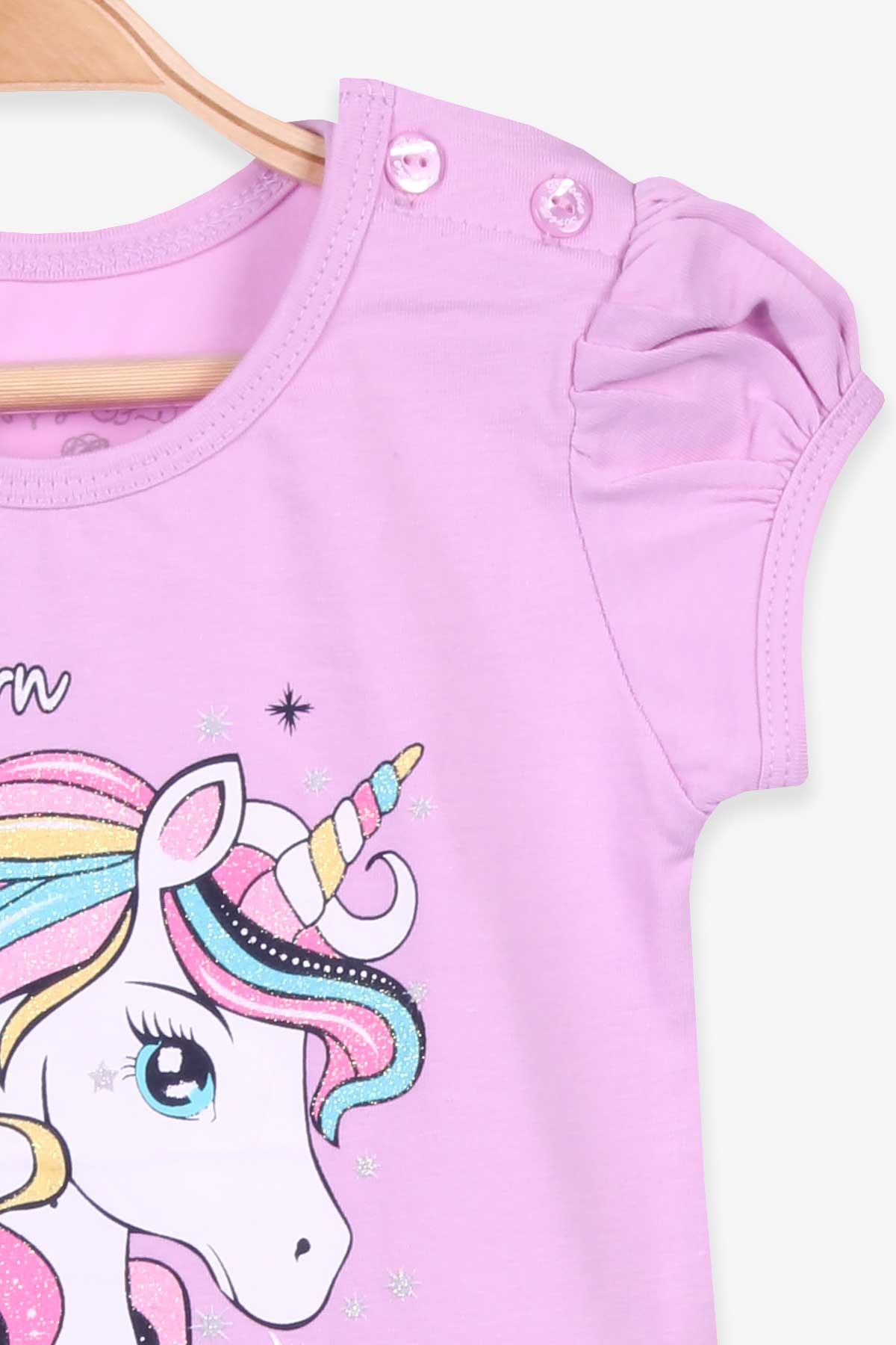 Breeze Kız Çocuk Kapri Taytlı Takım Unicorn Eflatun (2-6 Yaş)