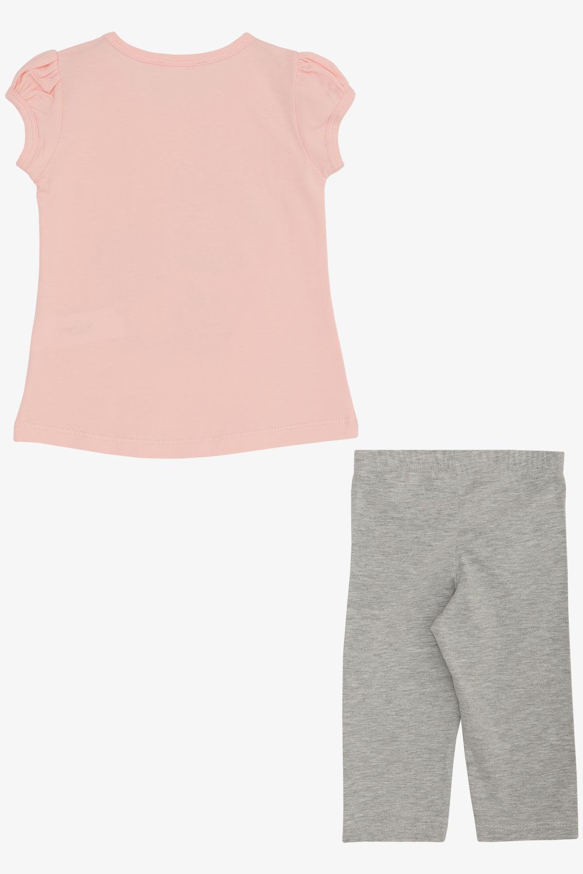 Breeze Kız Çocuk Kapri Taytlı Takım Yaz Temalı Cupcake Baskılı Pembe (1.5-5 Yaş)