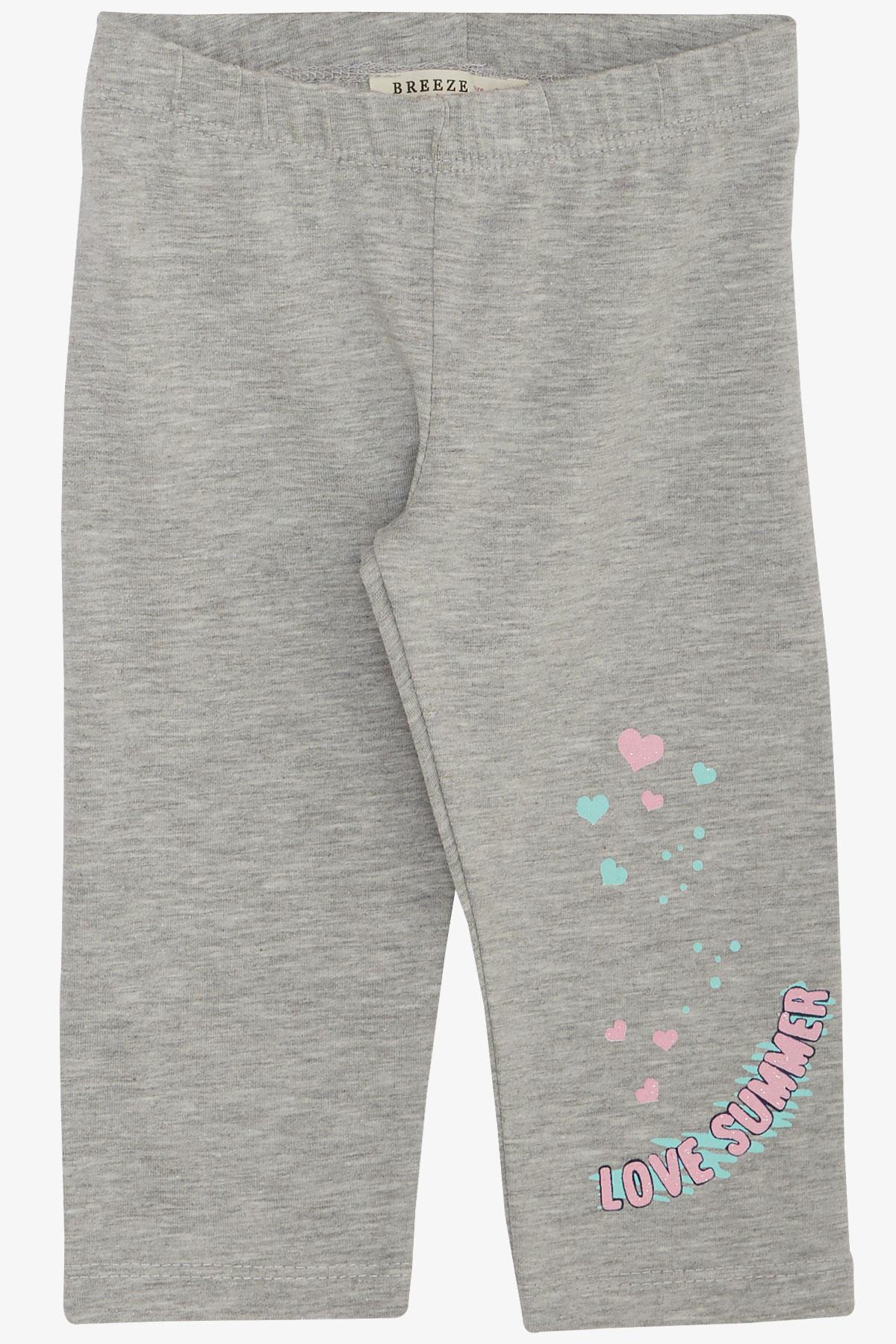 Breeze Kız Çocuk Kapri Taytlı Takım Yaz Temalı Cupcake Baskılı Pembe (1.5-5 Yaş)