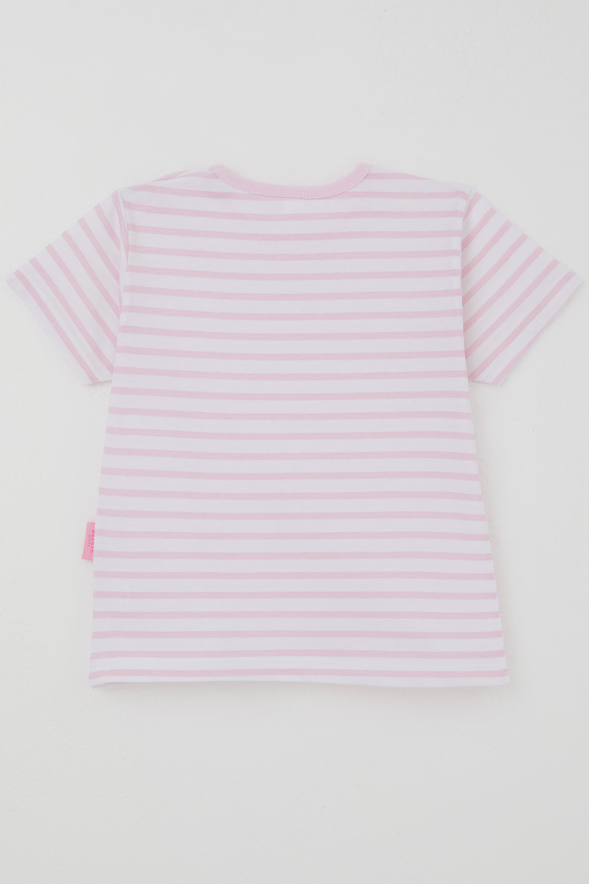 Breeze Kız Çocuk Kısa Kollu Tişört Patlı Çizgili Pembe (1-3 Yaş)