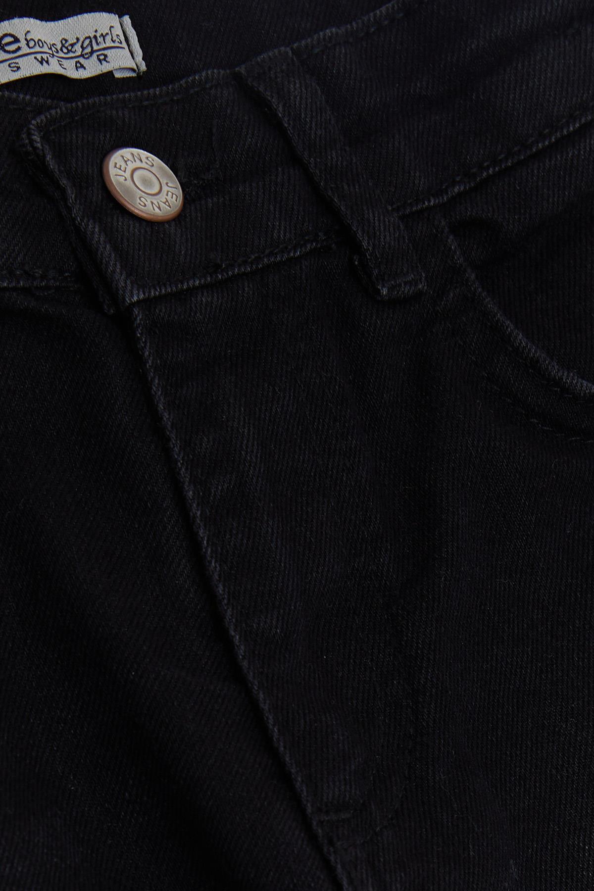 Breeze Kız Çocuk Kot Pantalon Cepli Siyah (5-9 Yaş)