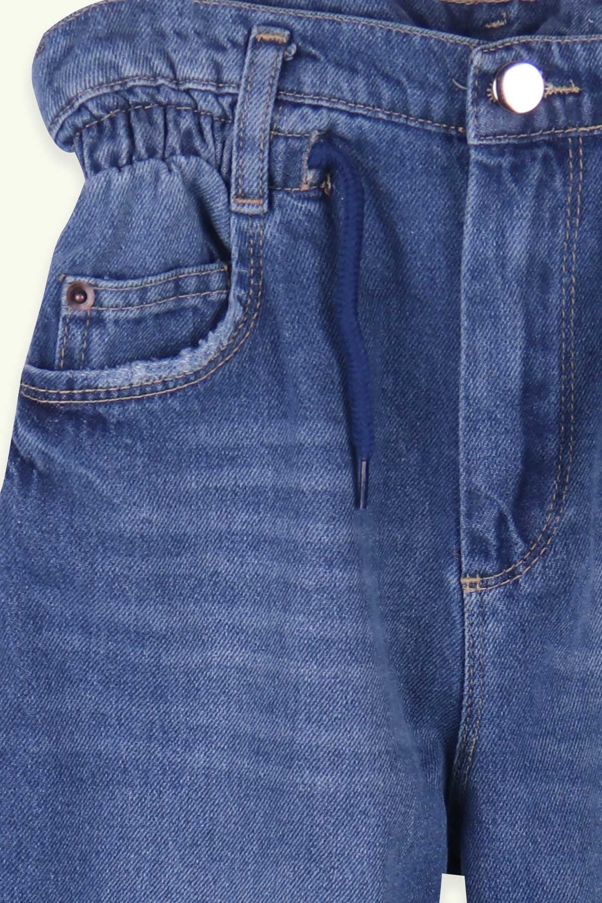 Breeze Kız Çocuk Kot Pantolon Beli Lastikli Mavi (10 Yaş-14 Yaş)