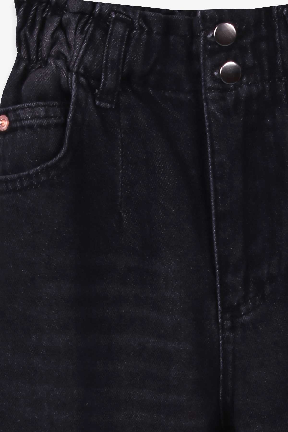 Breeze Kız Çocuk Kot Pantolon Beli Lastikli Siyah (5-9 Yaş)