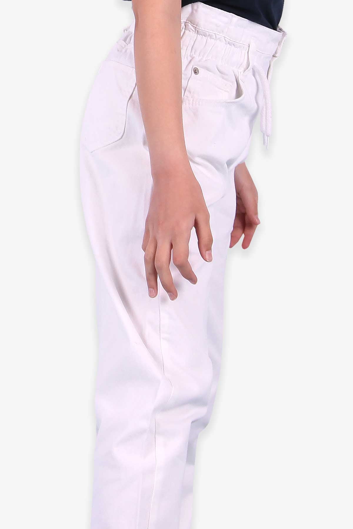 Breeze Kız Çocuk Kot Pantolon Beli Lastikli Ekru (10-12 Yaş)