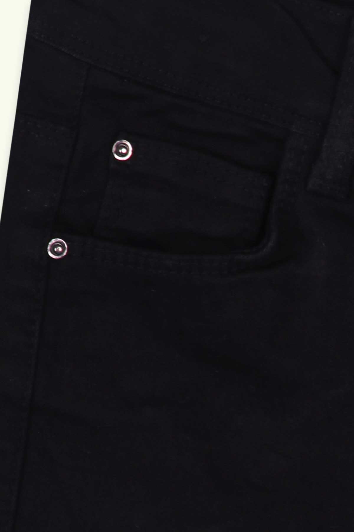 Breeze Kız Çocuk Kot Pantolon Cepli Fermuarlı Siyah (8 Yaş-12 Yaş)