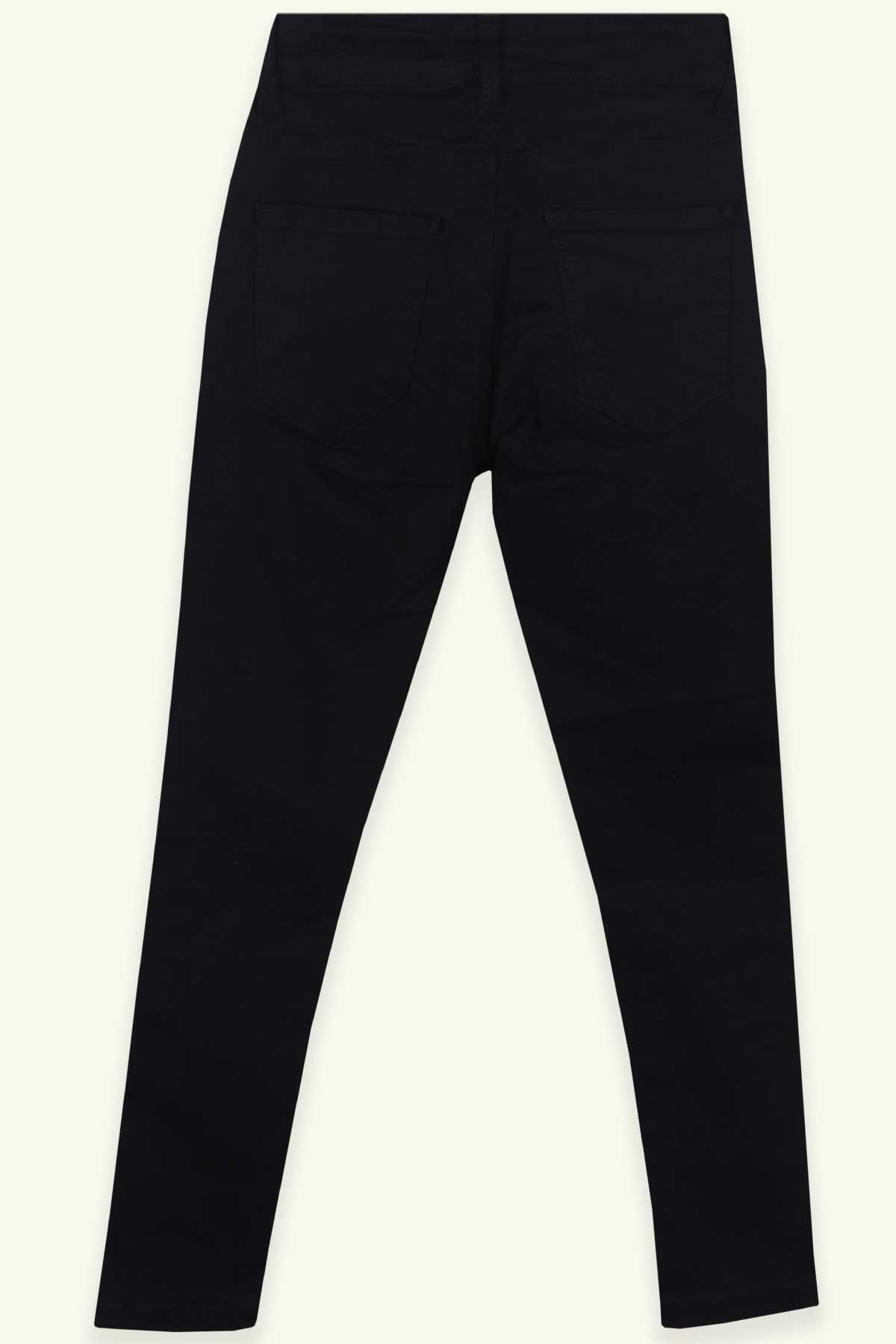 Breeze Kız Çocuk Kot Pantolon Cepli Fermuarlı Siyah (8 Yaş-12 Yaş)