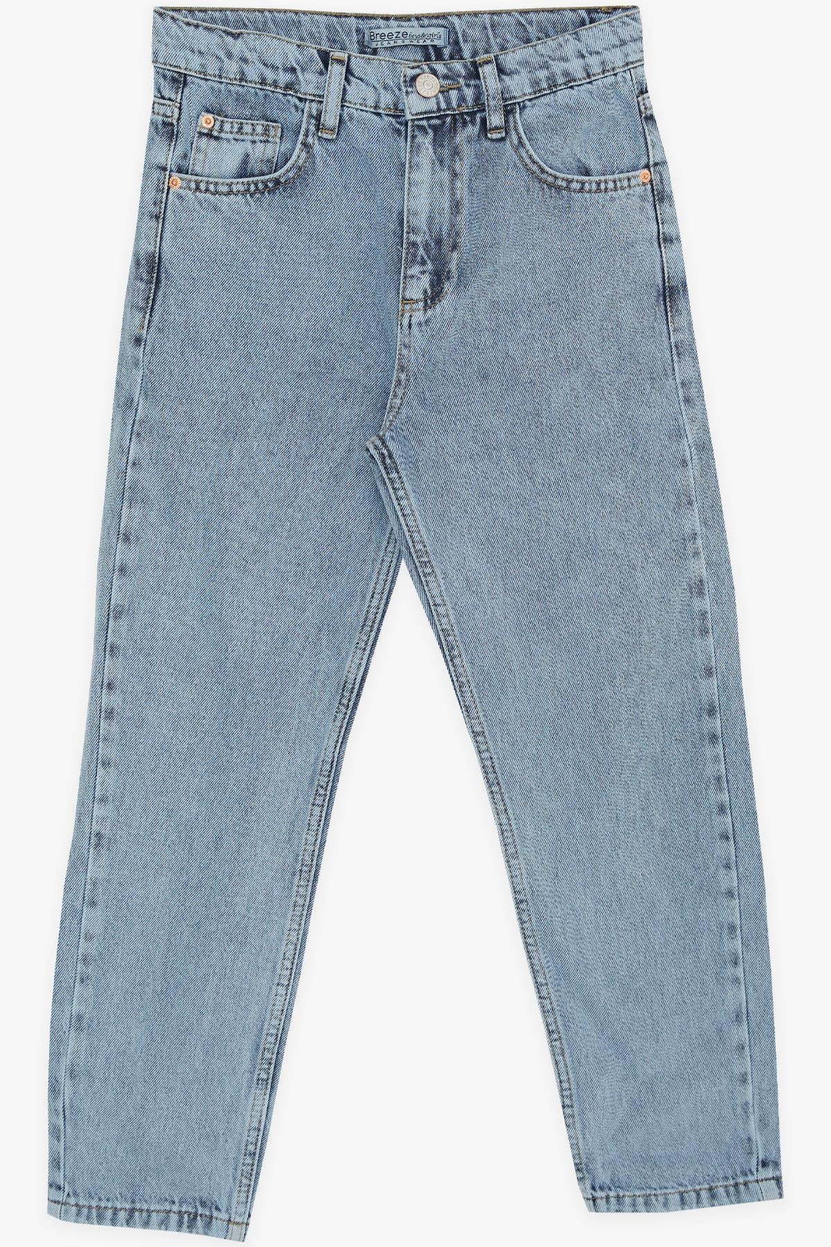 Breeze Kız Çocuk Kot Pantolon Cepli Fermuarlı Mavi (10-14 Yaş)