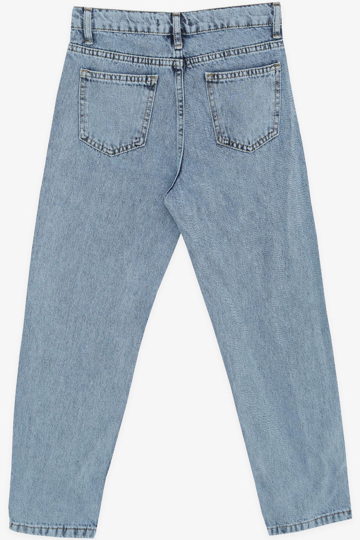 Breeze Kız Çocuk Kot Pantolon Cepli Fermuarlı Mavi (10-14 Yaş)