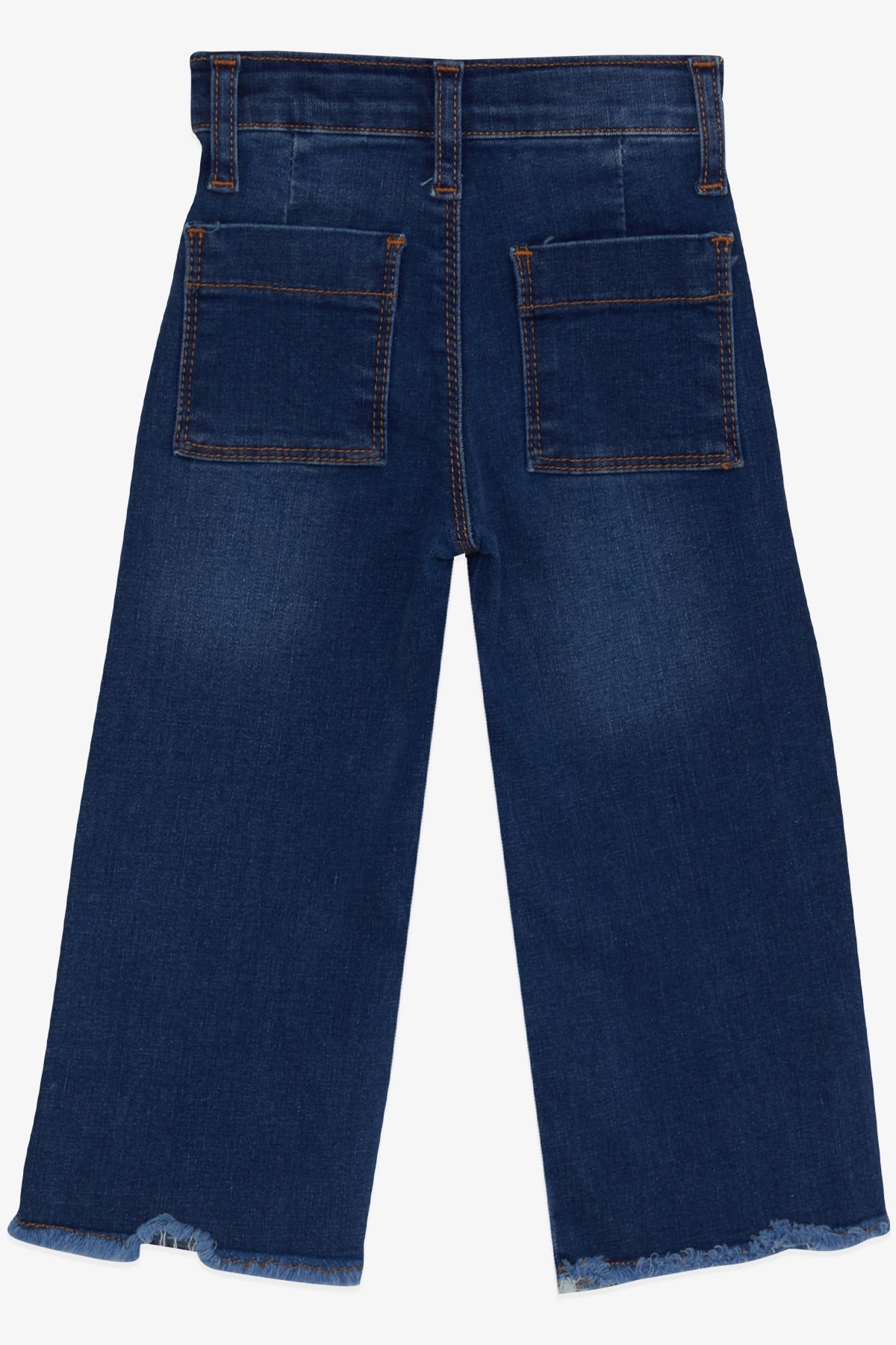 Breeze Kız Çocuk Kot Pantolon Paçası Püsküllü Koyu Mavi (1.5-5 Yaş)