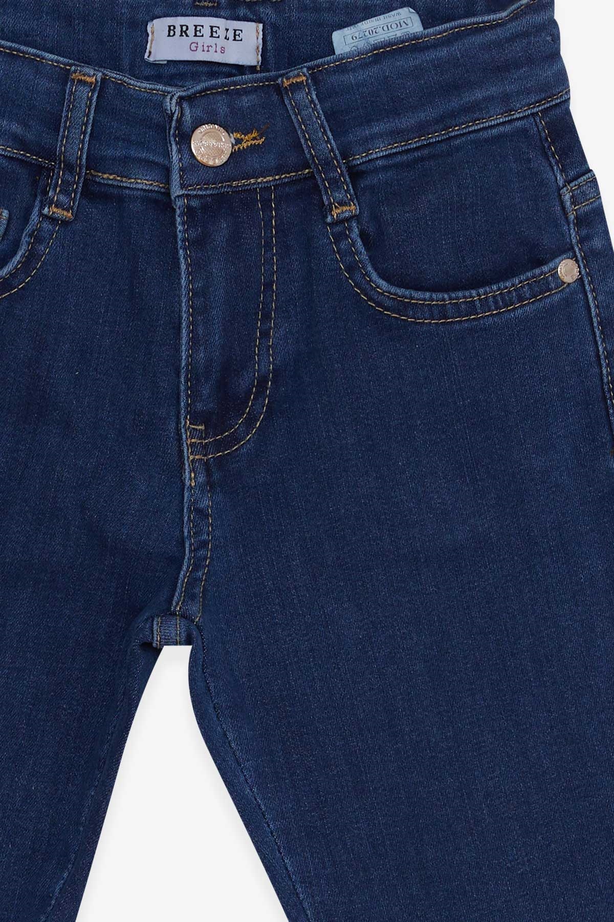 Breeze Kız Çocuk Kot Pantolon Paçası Yırtmaçlı Mavi (8 Yaş)