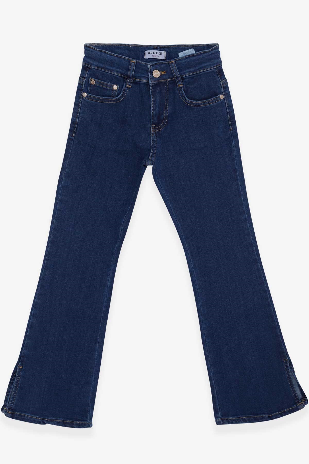 Breeze Kız Çocuk Kot Pantolon Paçası Yırtmaçlı Mavi (8 Yaş)