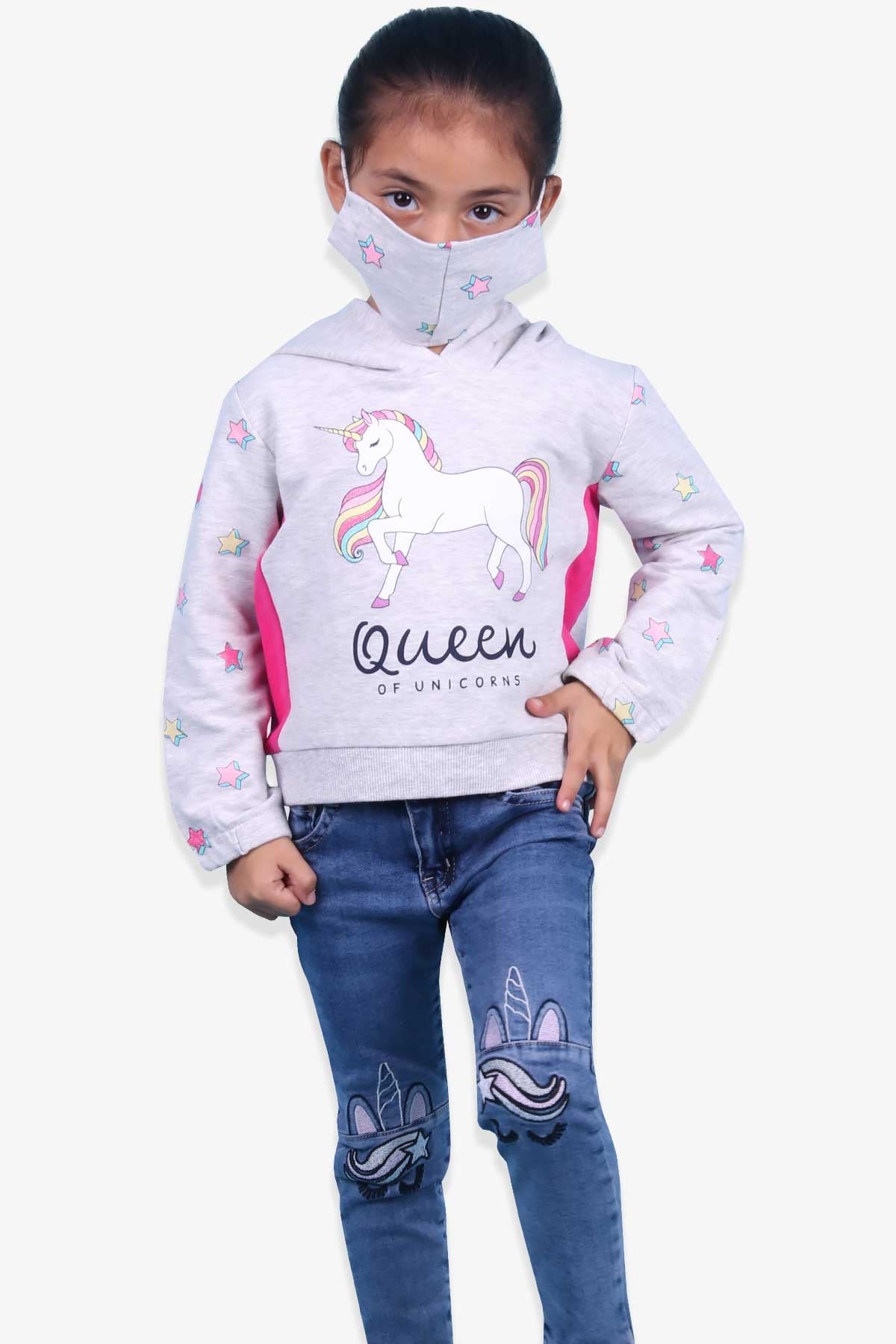 Breeze Kız Çocuk Kot Pantolon Unicorn Mavi (2-6 Yaş)