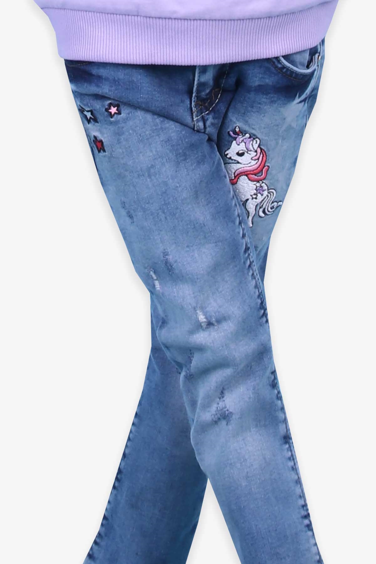 Breeze Kız Çocuk Kot Pantolon Unicorn Mavi (2-3 Yaş)