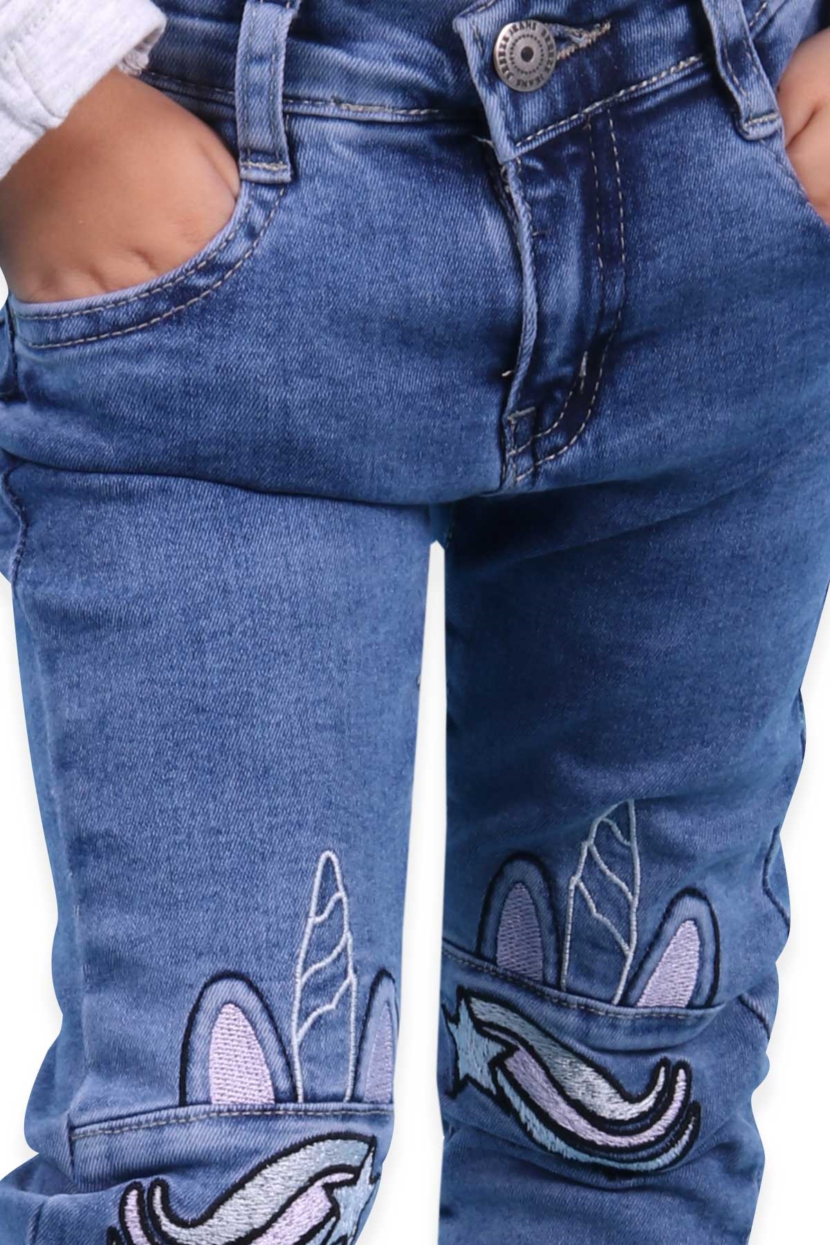 Breeze Kız Çocuk Kot Pantolon Unicorn Mavi (2-6 Yaş)