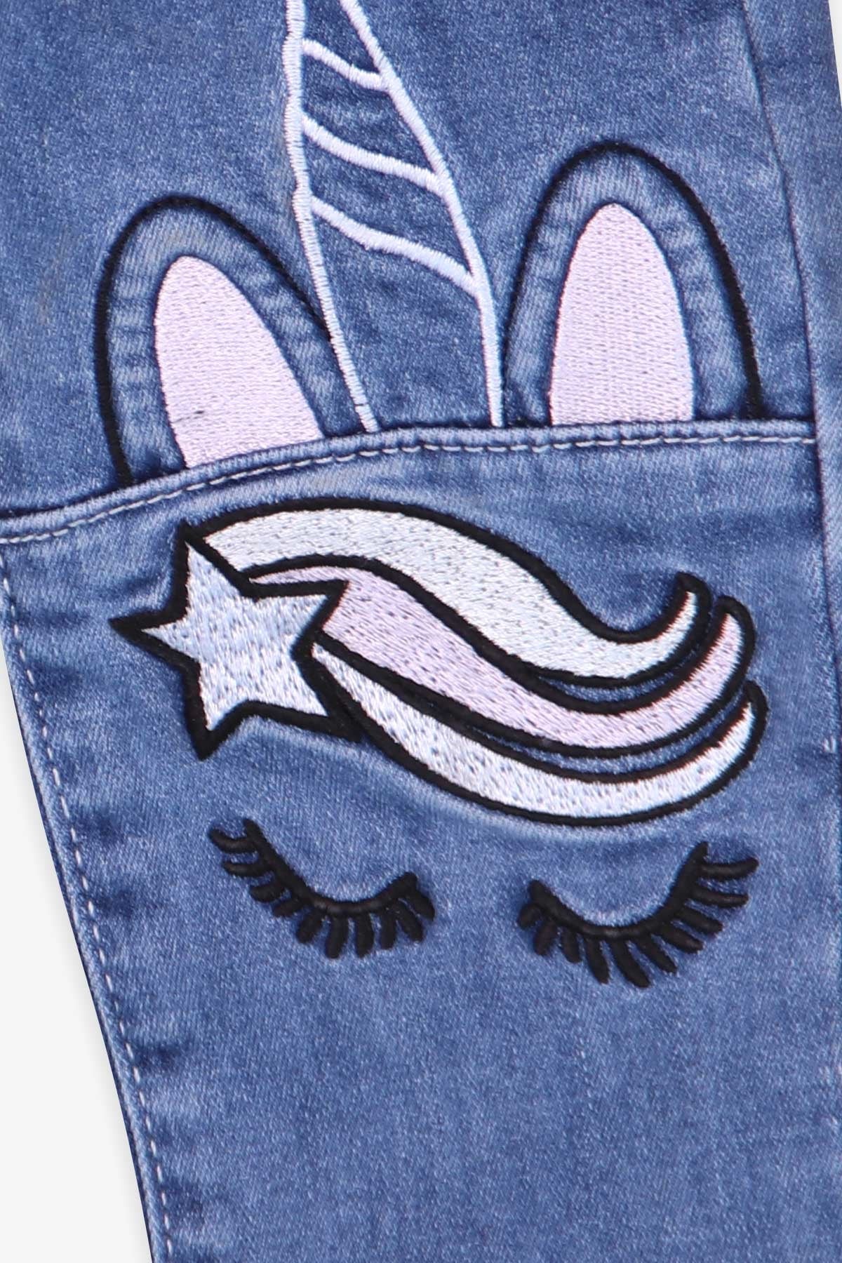 Breeze Kız Çocuk Kot Pantolon Unicorn Mavi (2-6 Yaş)