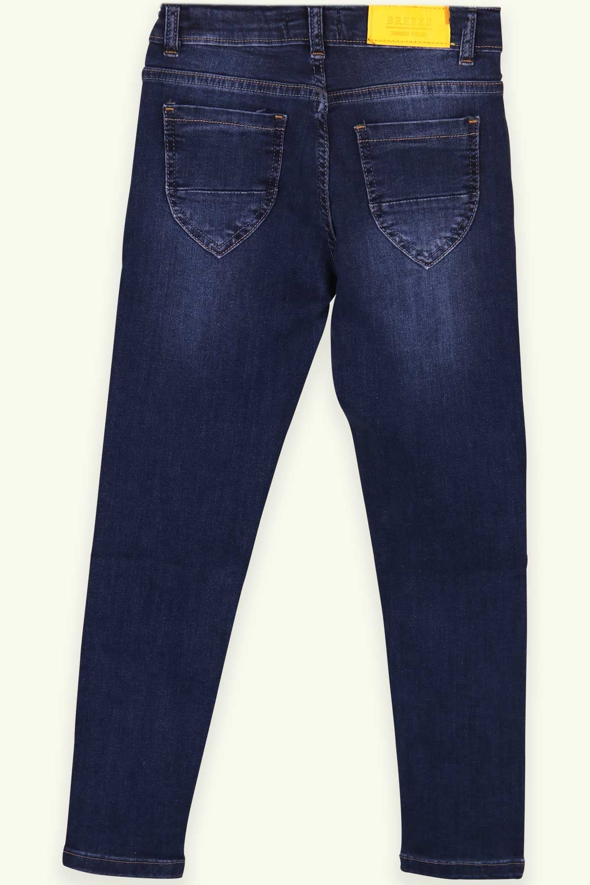 Breeze Kız Çocuk Kot Pantolon Yırtık Yamalı Koyu Mavi (8-14 Yaş)