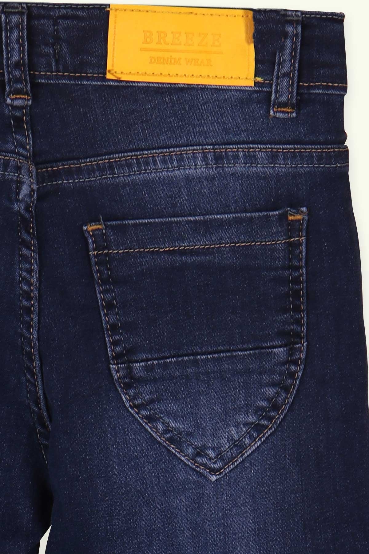 Breeze Kız Çocuk Kot Pantolon Yırtık Yamalı Koyu Mavi (8-14 Yaş)