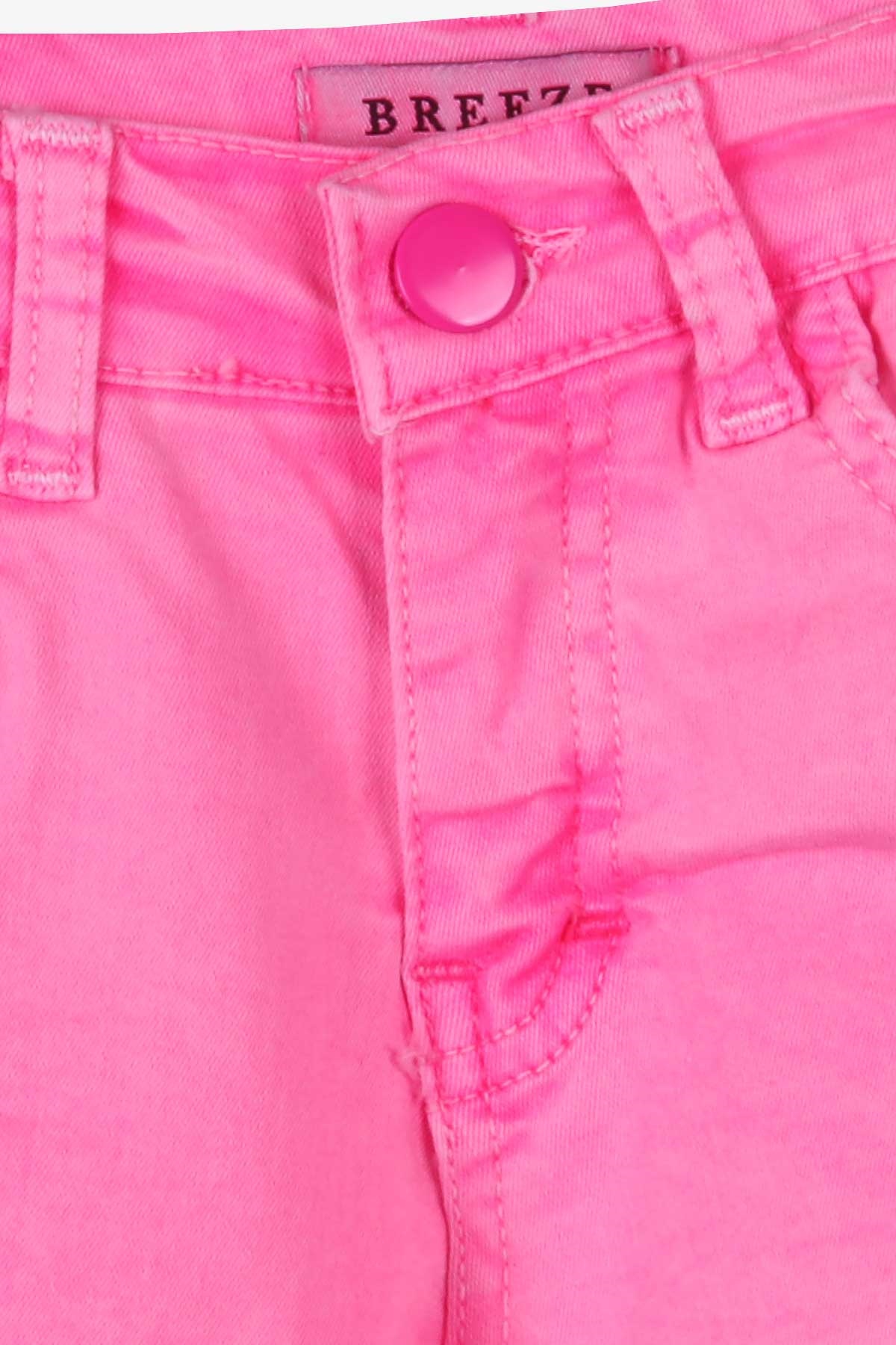 Breeze Kız Çocuk Kot Şort Basic Neon Pembe (8-14 Yaş)