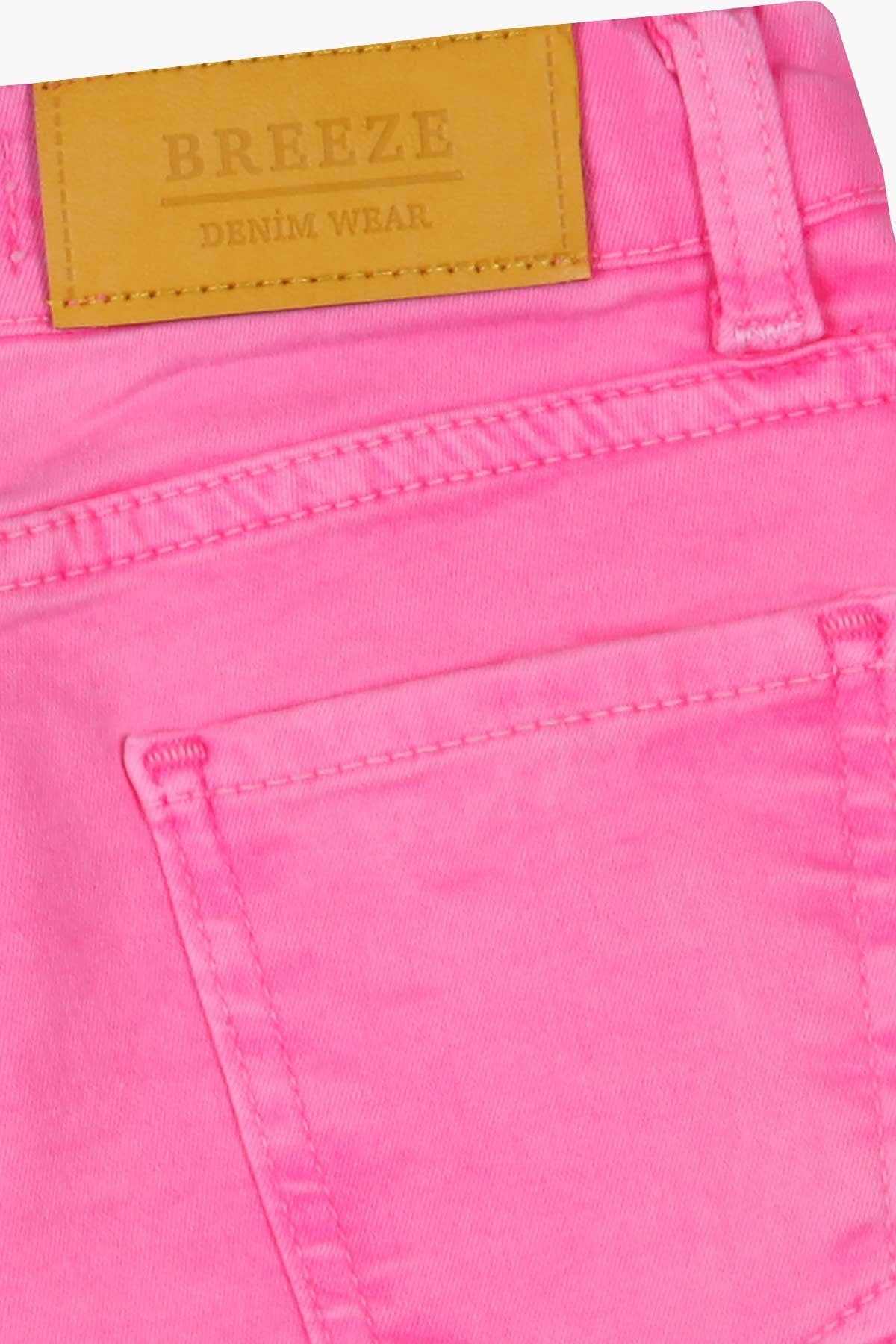 Breeze Kız Çocuk Kot Şort Basic Neon Pembe (8-14 Yaş)